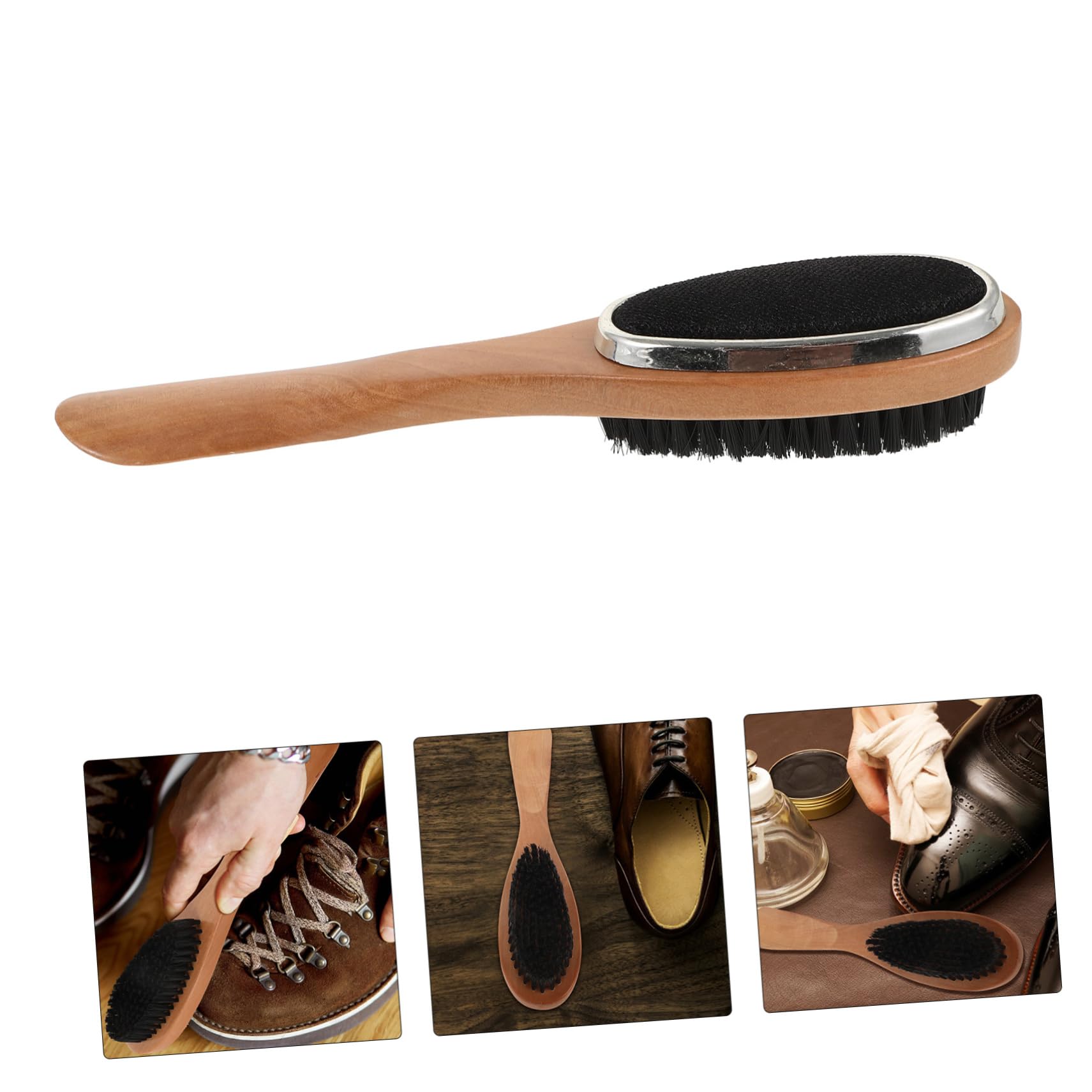 5 Piezas Cepillo para Zapatos de Madera Maciza Limpiador de alfombras de cerdas Cepillo para Limpiar Botas de cerdas para Zapatos para Limpiar Zapato Limpio AOKWAWALIY
