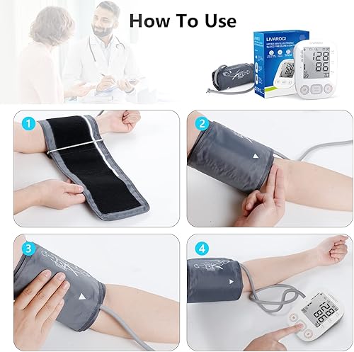 Miniatura 7 de Monitores de presión arterial para uso doméstico con brazo de presión arterial extra grande tamaño de puño de 9 a 17 pulgadas, máquina automática de