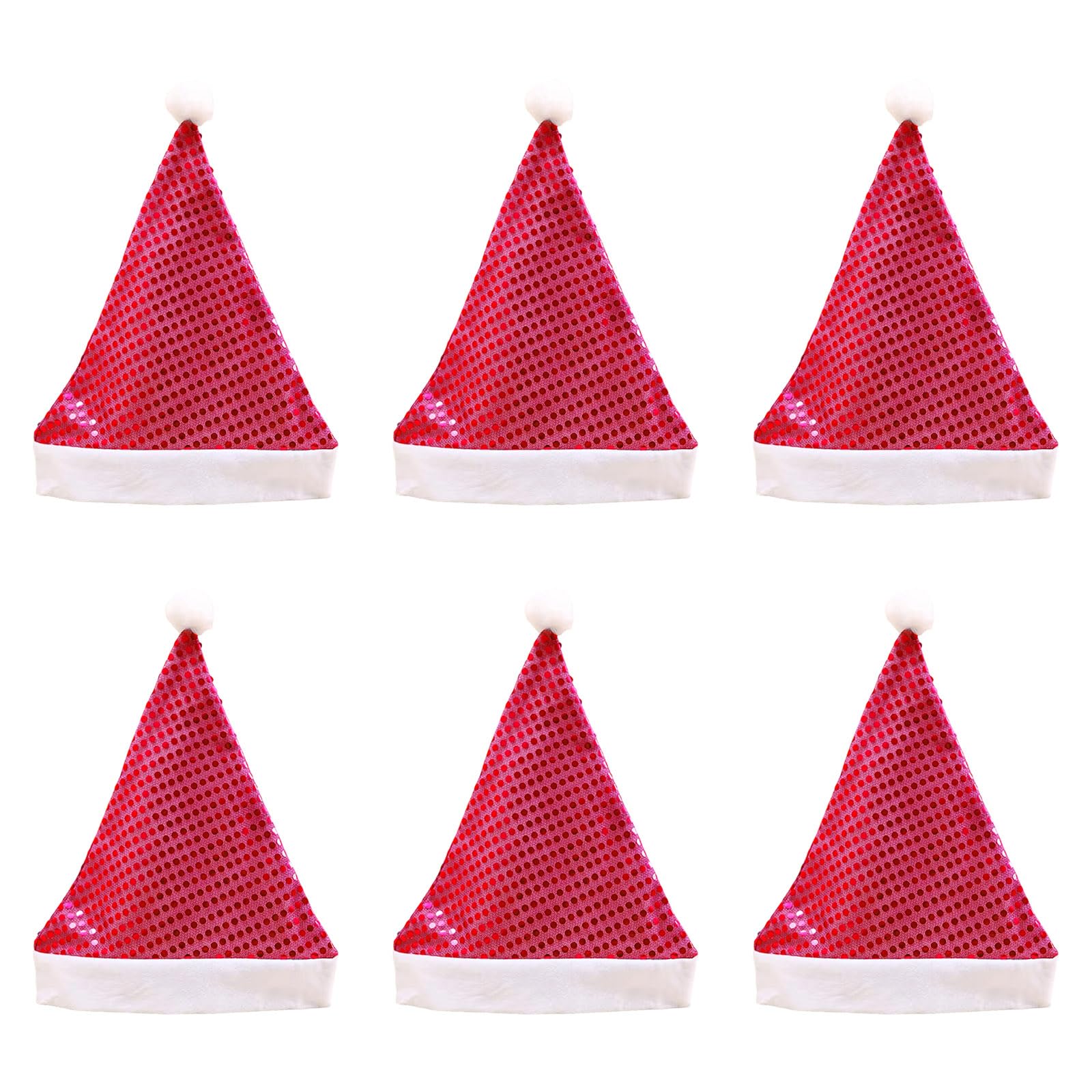 KAQNTUD Sparkling Christmas Headgear Pack of 6 Glitter Party Accessories for Family Celebrations and Festive Glitter Christmas Decoration Made of Polyester