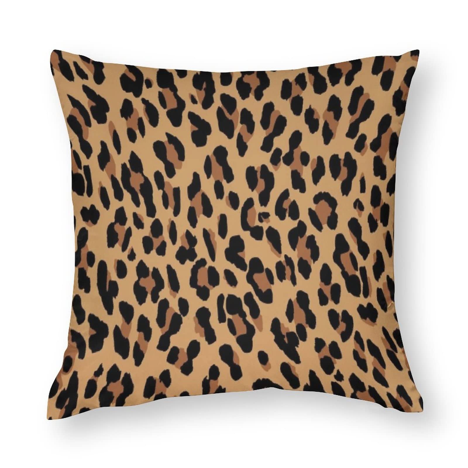 TESIQIMTTESIQIMT Throw Pillow Cover,Black Brown Leopard Print,Durable Decorative Pillowcase,Modern Holiday Pillowcase for Couch Car Living Room and Outdoor 18x18 Inch