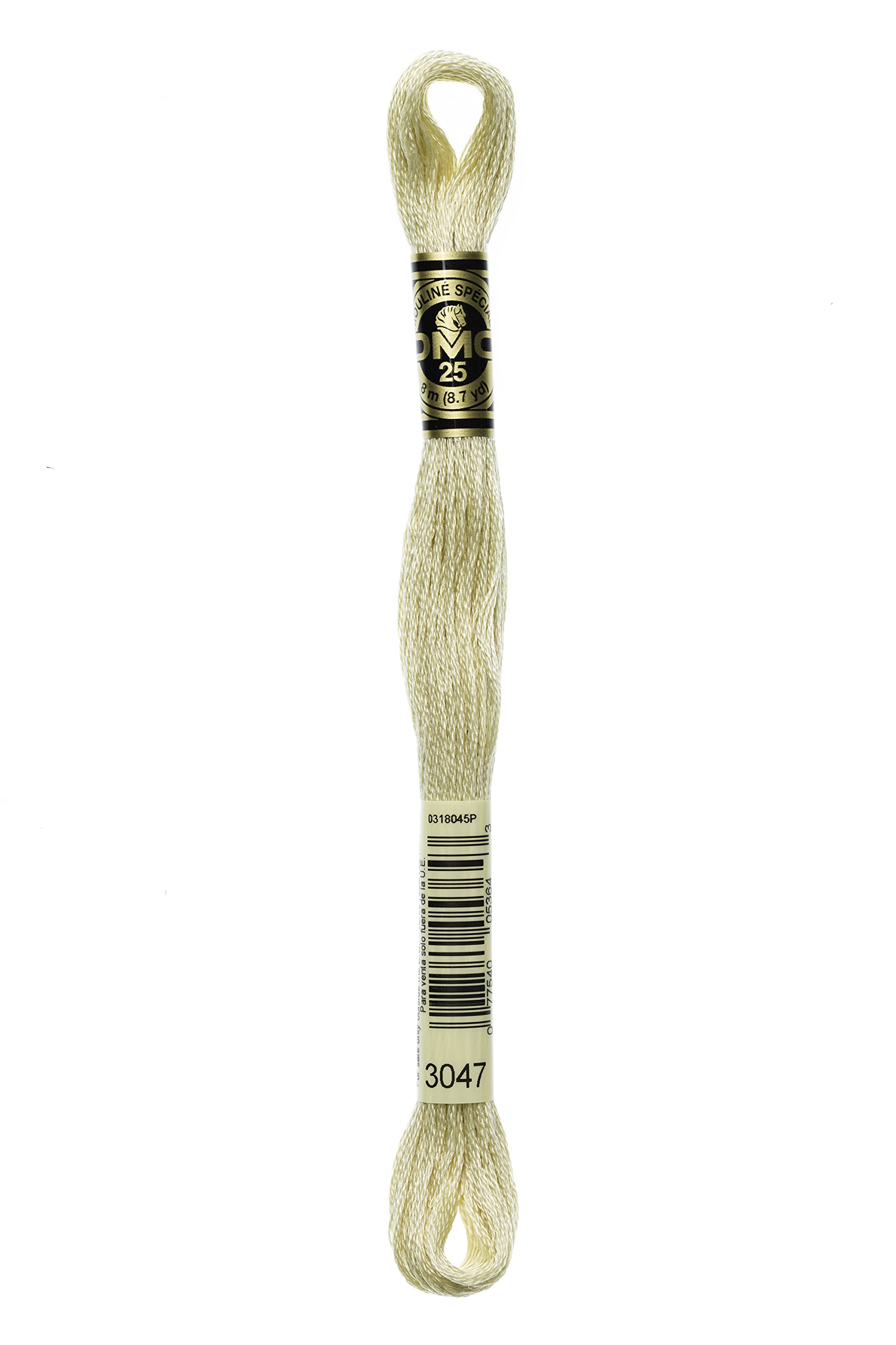 DMC 117-3047 Six Strand Embroidery Cotton Floss, Light Yellow Beige, 8.7-Yard