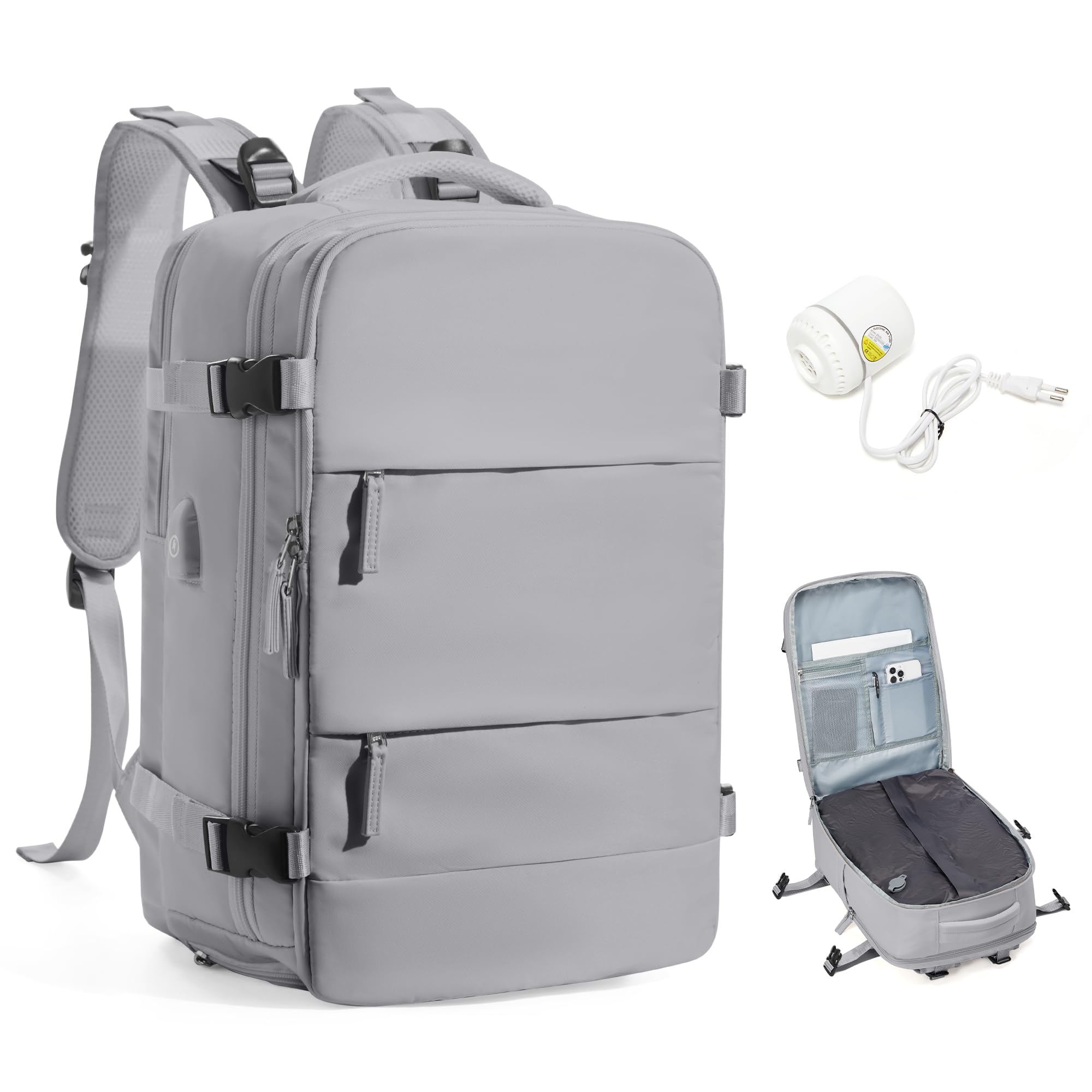 BJLFS Borse da Cabina per Ryanair 40x30x20 Zaino Wizzair Sottovuoto da viaggio 40x20x25 Bagaglio a Mano con compressione sottovuoto,Zaino Easyjet 45x36x20,Zaini Casual per laptop da 14 pollici