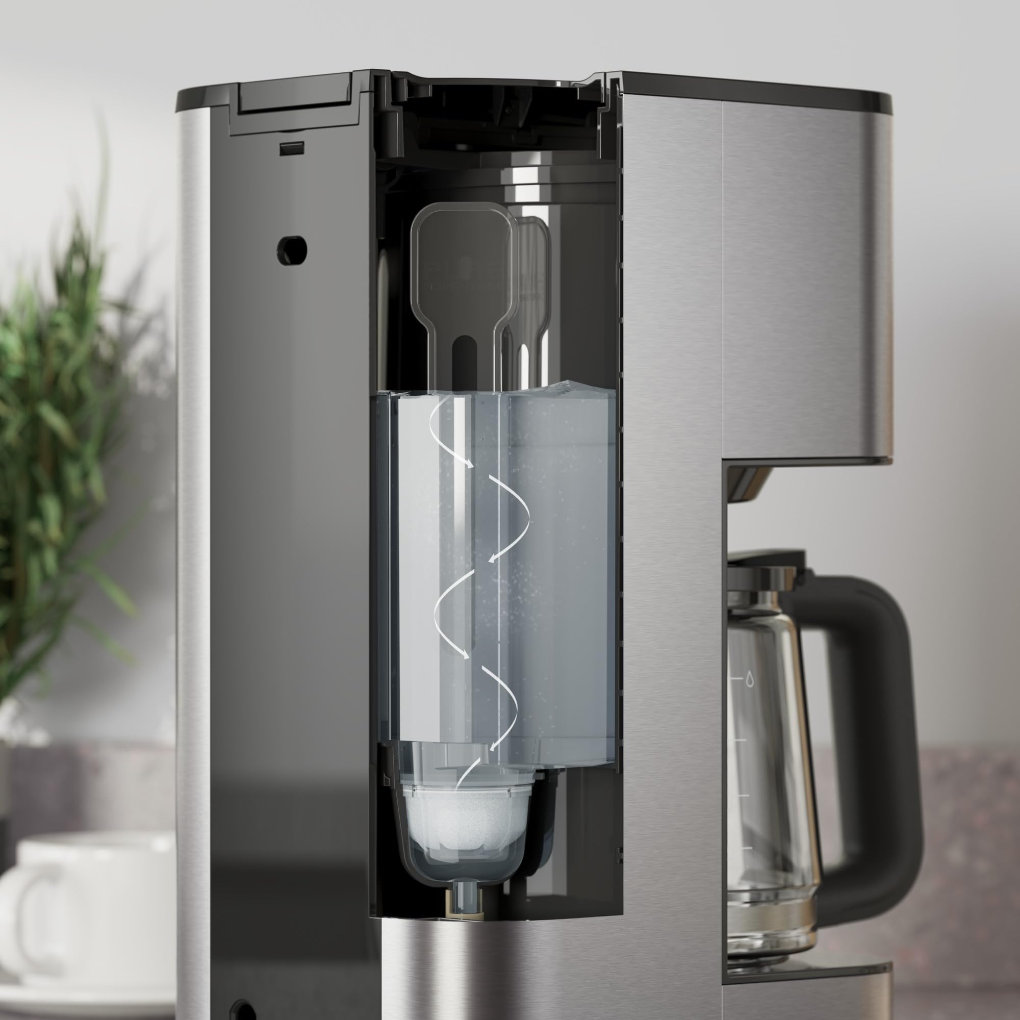 Electrolux Cafetière filtre Create 5 E5CM1-6ST, Sélection d'arômes et minuterie programmable, Puissance 1000 W, Verseuse isotherme 1,38 L, Arrêt automatique, Acier Inoxydable