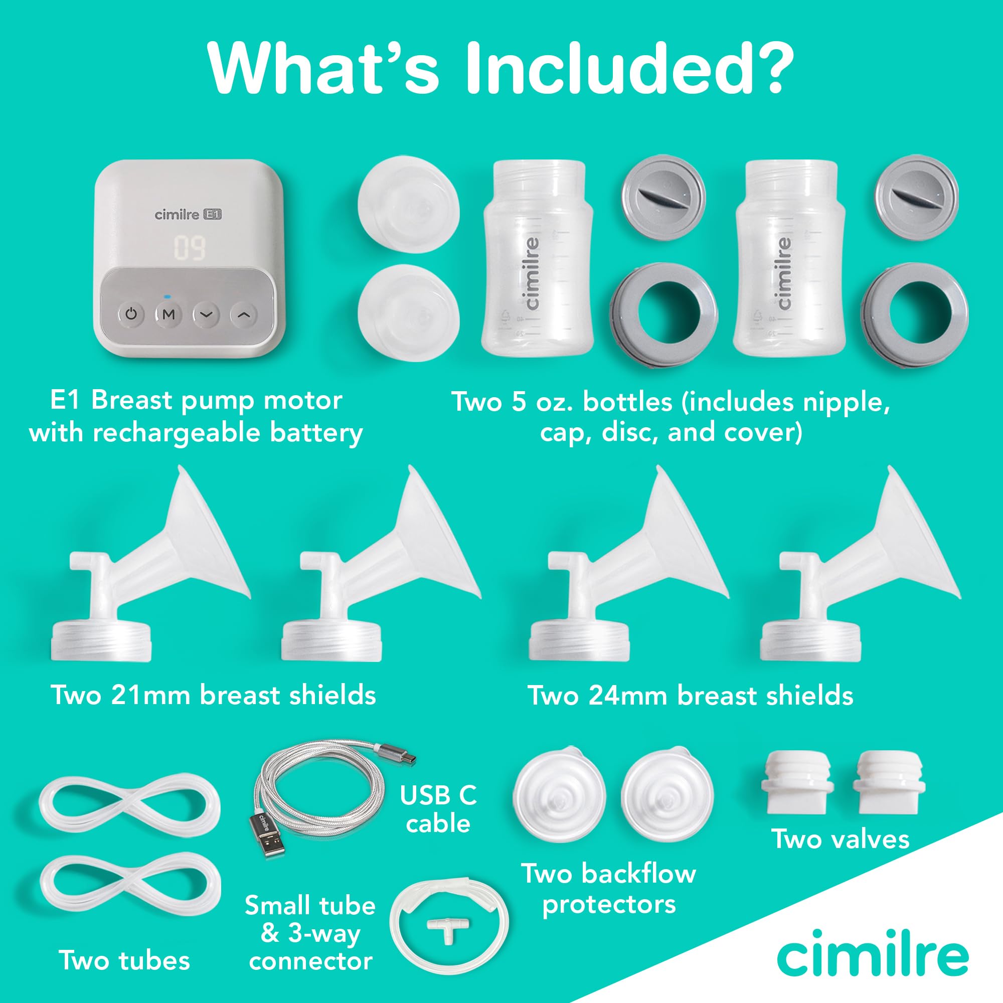 Tire-lait portable E1 ultra petit avec batterie rechargeable pour mamans en déplacement, facile à utiliser et confortable