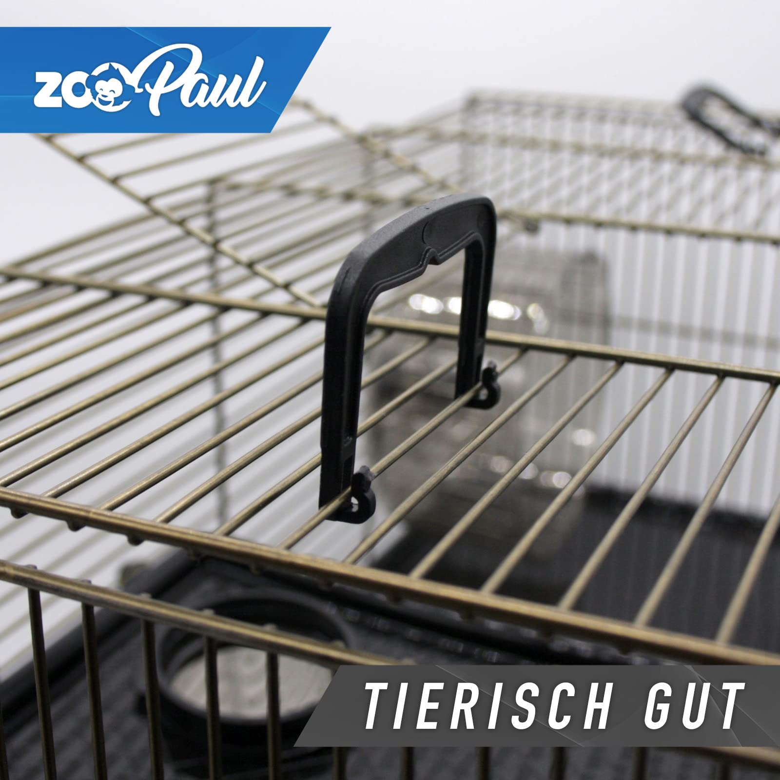 ZooPaul Deluxe Industrial Nagerkäfig Hamsterkäfig in schwarz Messing mit Zubehör