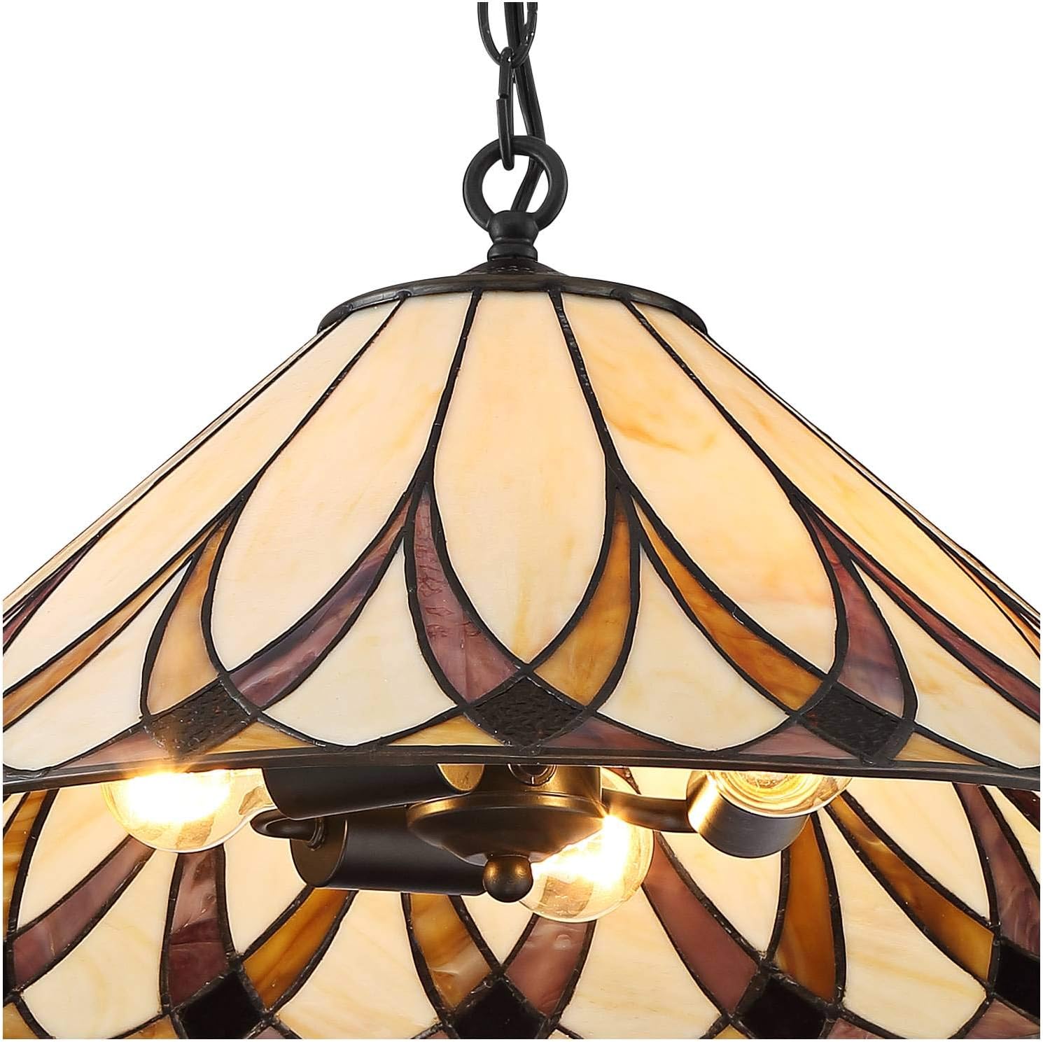 Serena Bronze 24" Art Glass Pendant Chandelier
