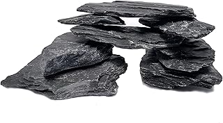 H2Pro Black Slate Rock Aquarium Decoration (44lb Per Box) (DRA-1-101)