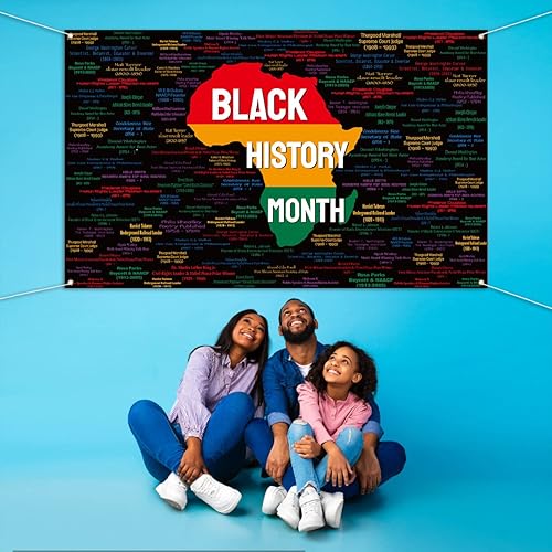 Miniatura 4 de Nepnuser Telón de fondo negro para cabina de fotos del mes de la historia negra, gente famosa afroamericana, festival de patrimonio afroamericano,