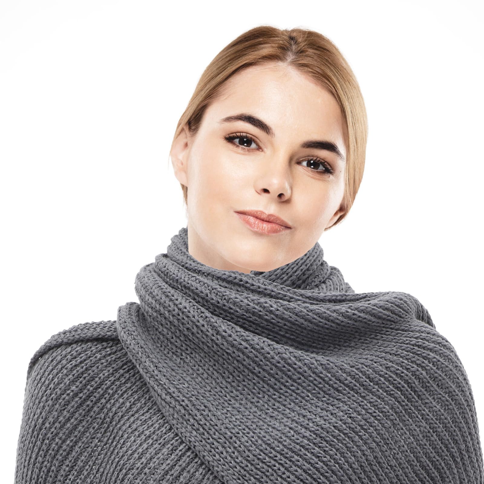 MAGICLULU Sciarpa Design Elastico per Mantenere Caldi Collo e Braccia con Maniche in Maglia Resistente e Acrilico Stile Coreano Autunno Inverno Unisex