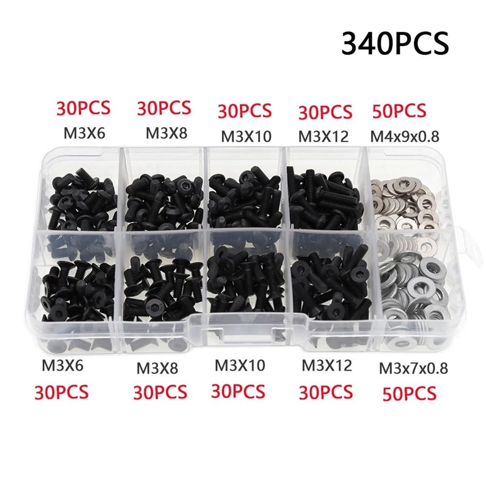 Caja Tornillos para Traxxas para Axial para Redcat 1/8/10 RC Kit Piezas para RC