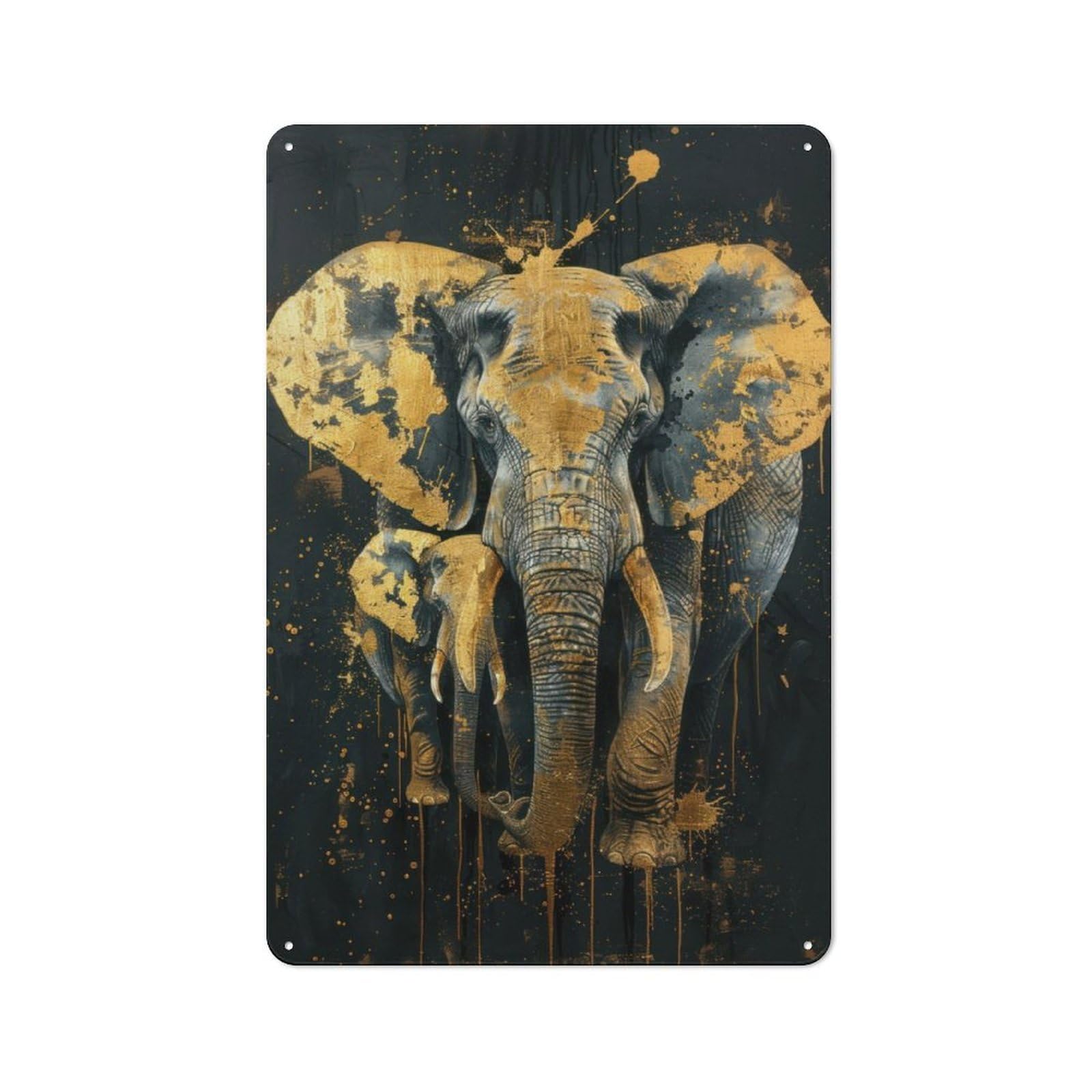 Junmoney Gilded Majesty Vintage-Inspired Tin Sign 30X20cm For Café Or Restaurant, For Cooler-Month Interiors With Vintage Character
