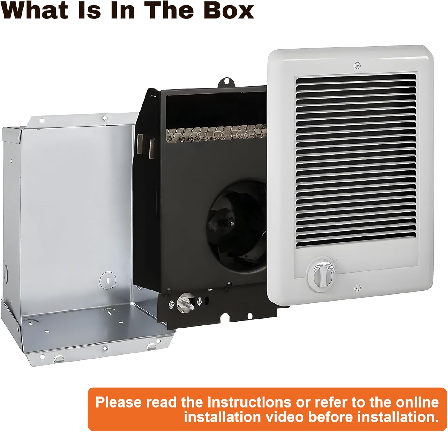 CSC202TW Electric Wall Heater Complete Unit with Thermostat, 2000 Watt 6825BUT, 240 Volt, Part 67507, White