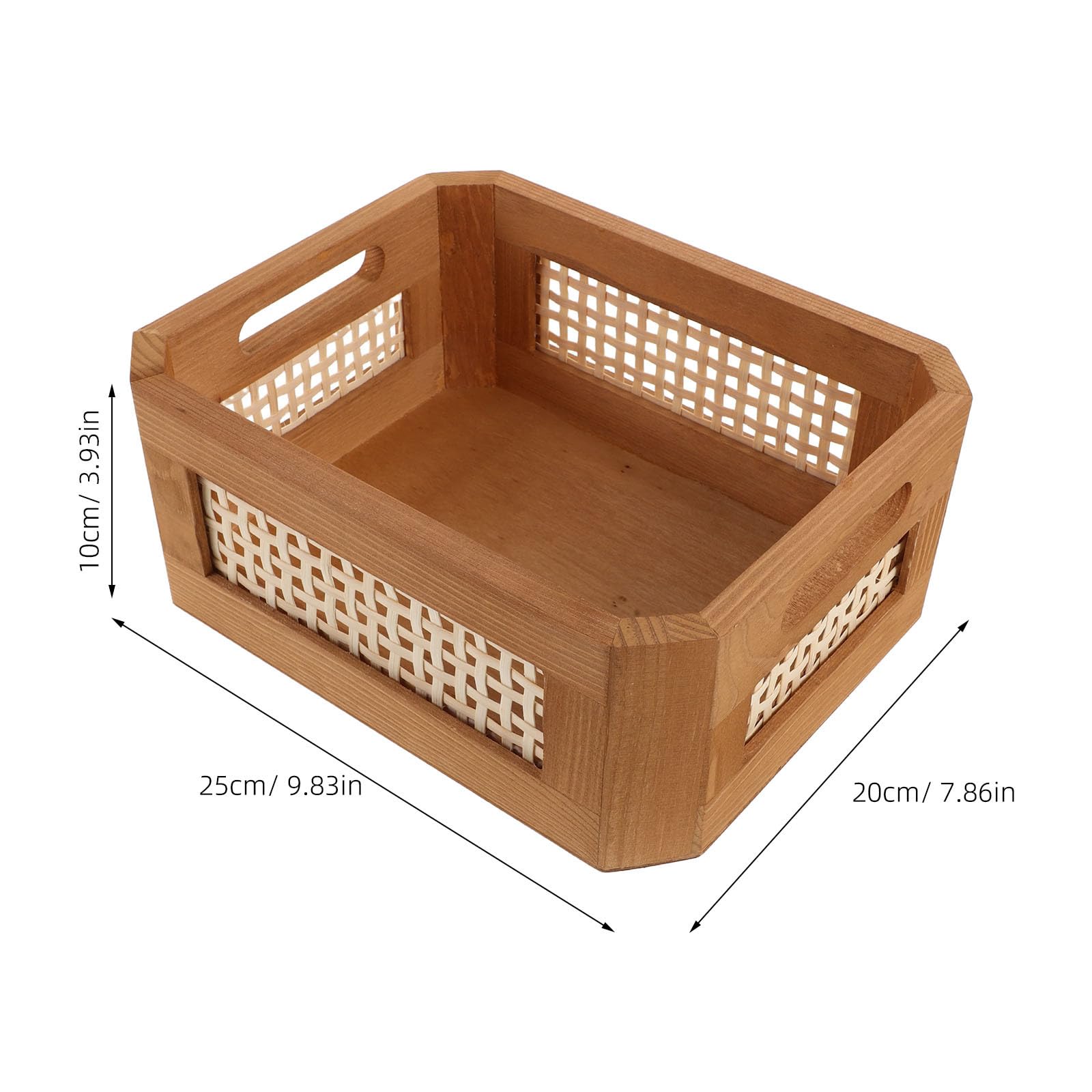 TOYANDONA Pudełko do przechowywania w stylu retro: Naturalnie tkany organizer na biurko – dekoracyjny organizer na drobiazgi, książki, butelki szamponu, 9,8" x 7,8" x 3,9&;