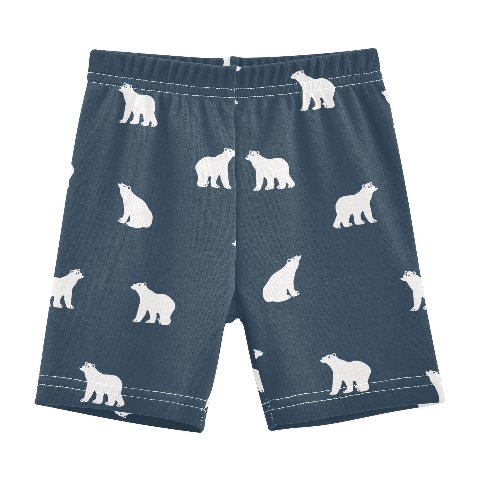 JHKKU Girls Polar Bears Shorts Cotton Cartwheel Bike Kids Biker Under Dress Dance Short Girl Clothes 4T