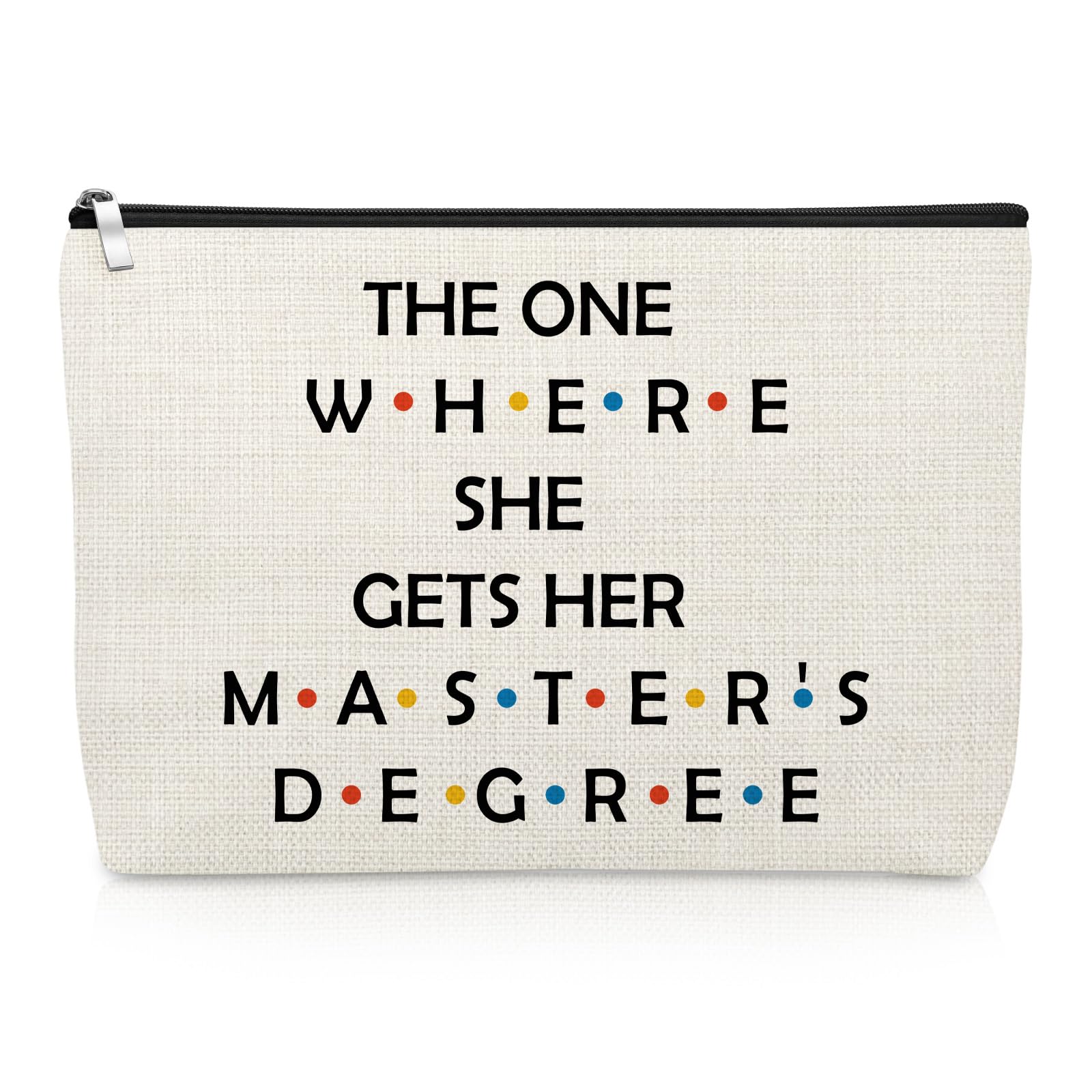 Gevody Masters Degree Gift for Grad Makeup Bag MBA Graduation Gifts for Her Grad Best Friend Daughter Cousin Sister Cosmetic Bag Masters Degree
