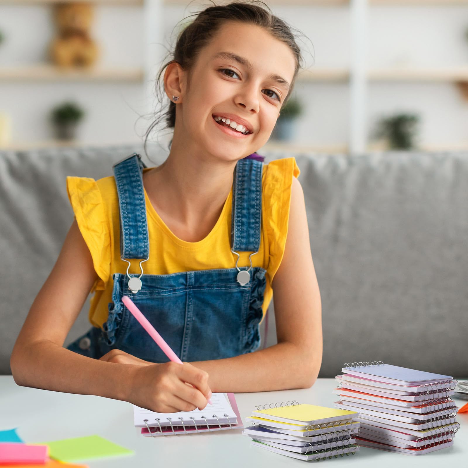 Tatuo 48 quaderni piccoli con rilegatura superiore, 7,6 x 12,7 cm, a spirale, a righe, 50 fogli per piccoli quaderni per casa, ufficio, università, scuola, 12 colori
