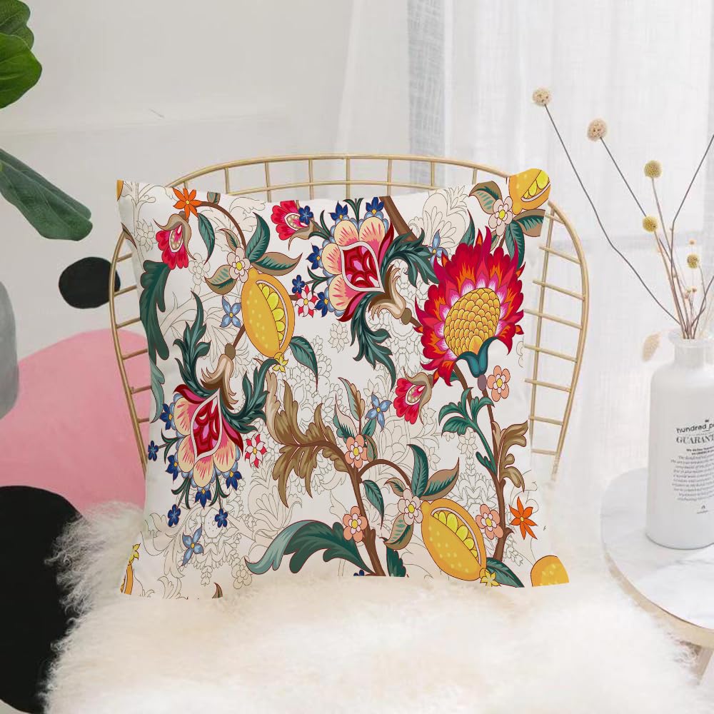 Hyosxw Seamless Pattern With Stylized Flowers - A8 Cushion Cover,Throw Pillow Case Home Decorative For Living Room Bedroom Sofa Chair 18X18 Inch,Seamless Pattern With Stylized Flowers,Pillowcase 45X45cm
