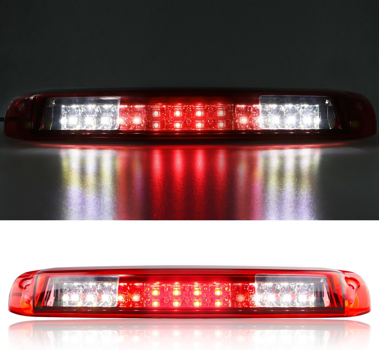 3rd Brake Light for 1999-2006 Chevy Silverado/GMC Sierra LED Third Cargo Light High Mount Lamp GMT800 Chrome Housing Red Lens