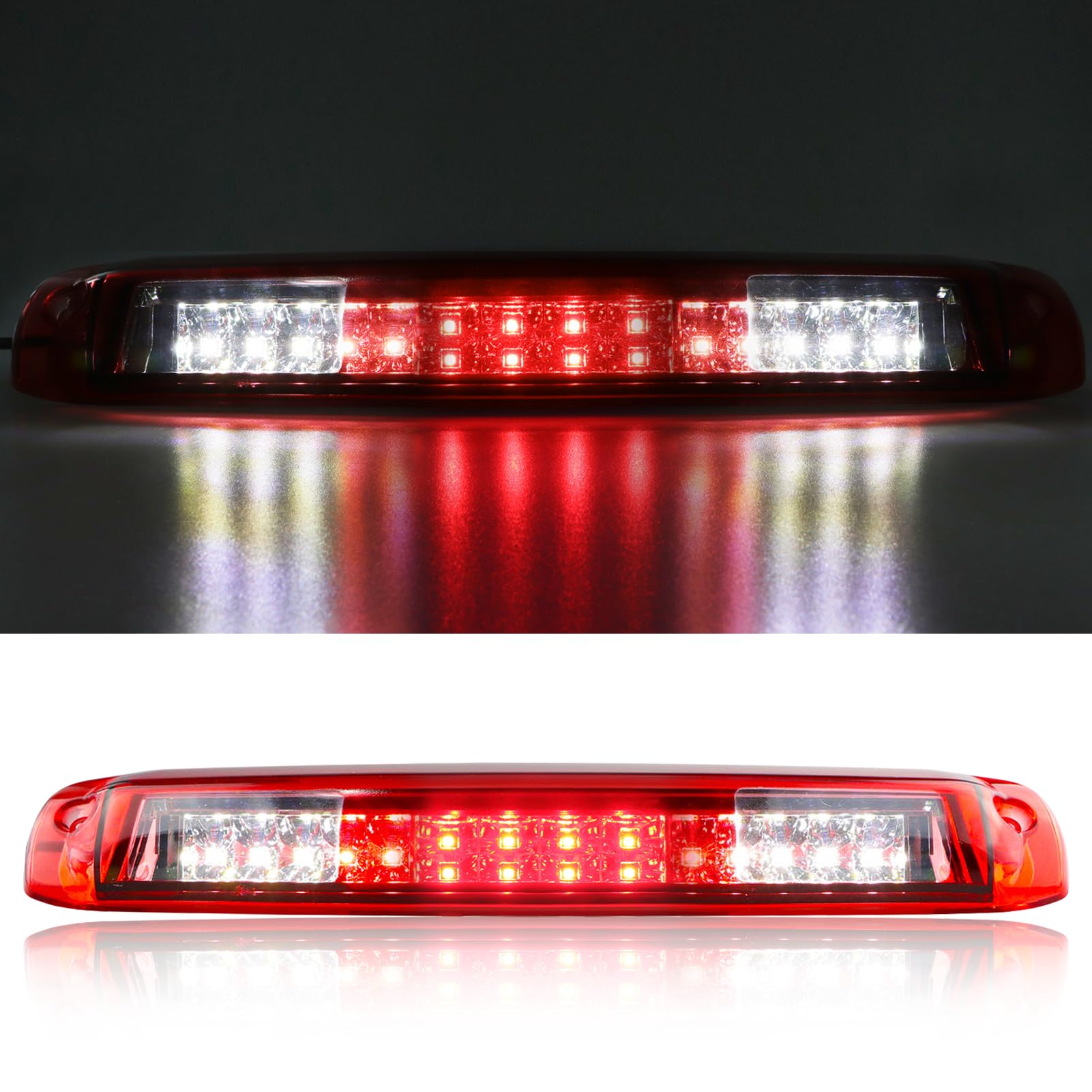 3rd Brake Light for 1999-2006 Chevy Silverado/GMC Sierra LED Third Cargo Light High Mount Lamp GMT800 Chrome Housing Red Lens