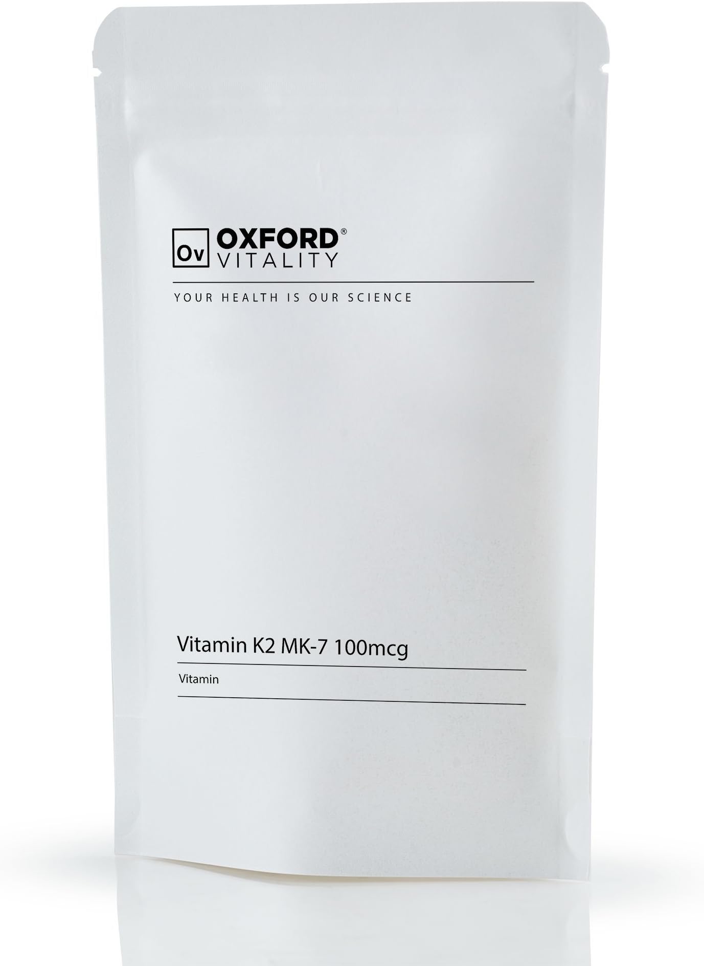 Oxford Vitality Vitamin K2 MK7 100mcg Tablets | Vitamin K Supplement for Bone Health and Normal Blood Clotting | Easy to Take Daily Tablets | Pack of 500