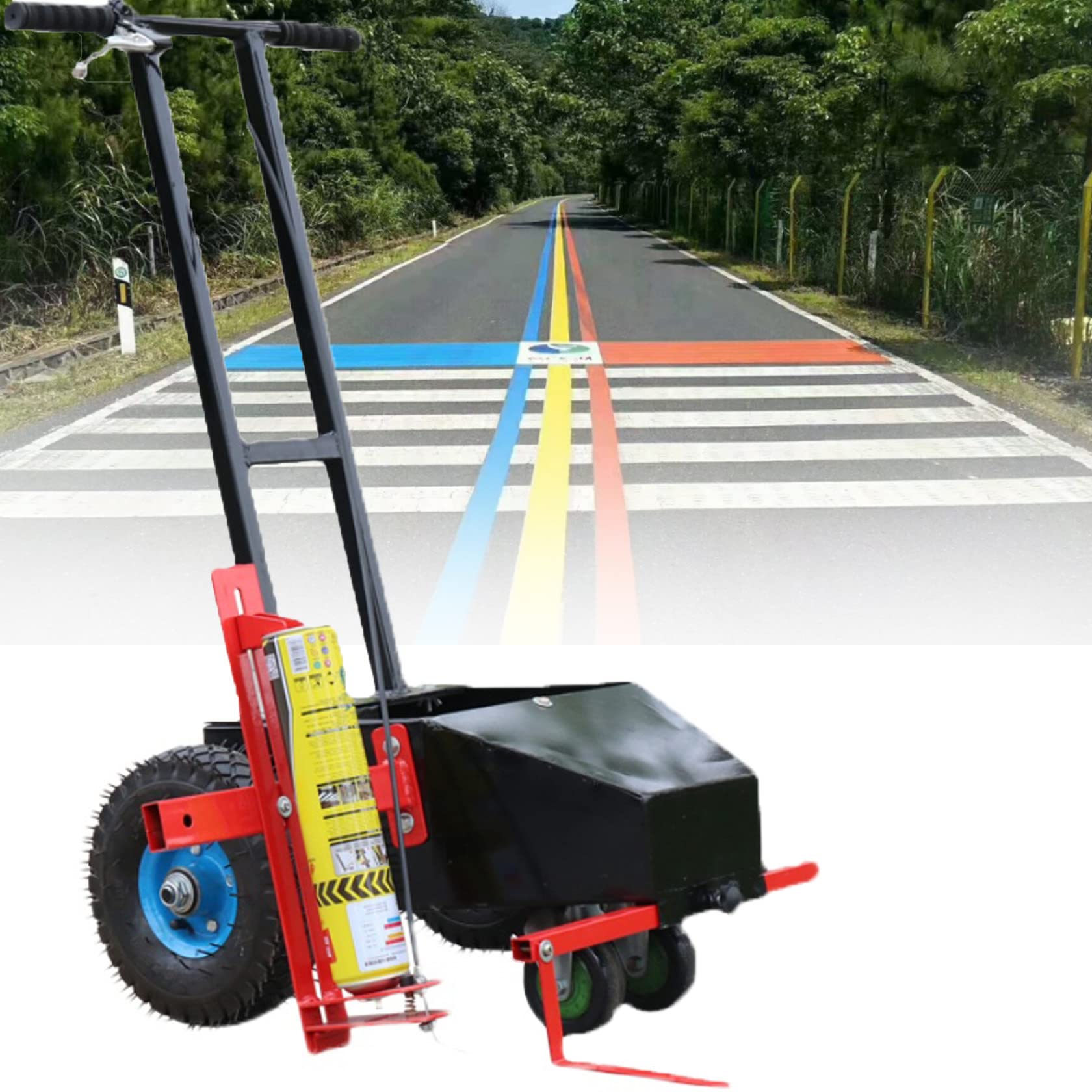 Máquina de marcación de línea, equipo de rayas de línea de pintura multifunción, 1.57-7 pulgadas ajustable, para escuelas, superficies deportivas, marcado de fábrica, funciona con marcado de