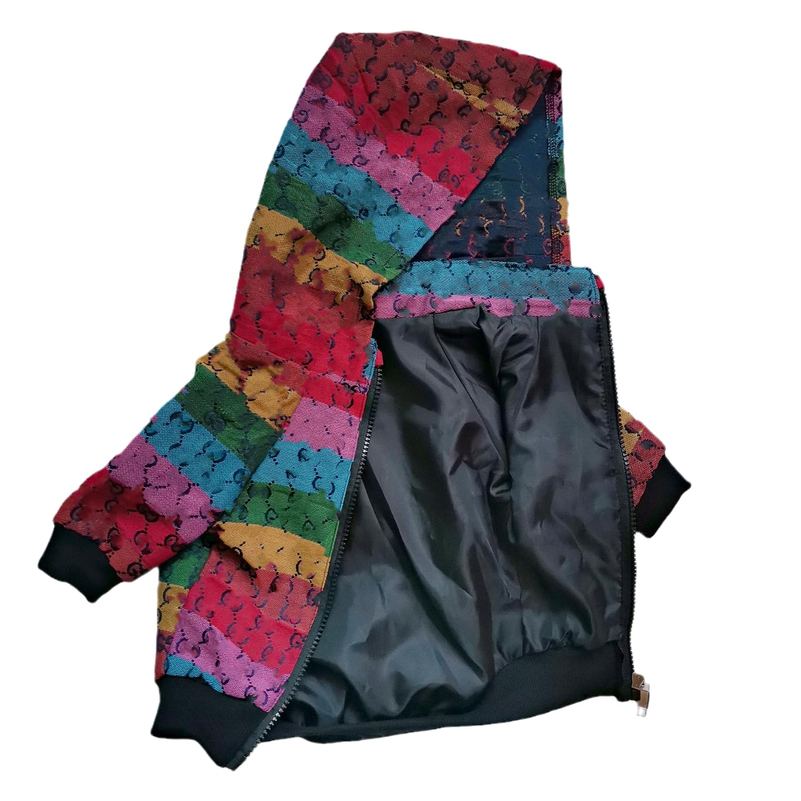 HQREA Dog Hoodie Luxury Winter Small Dog Jacket Clothes Classic Designer French Bulldog Teddy Pug Puppy Clothes(L)