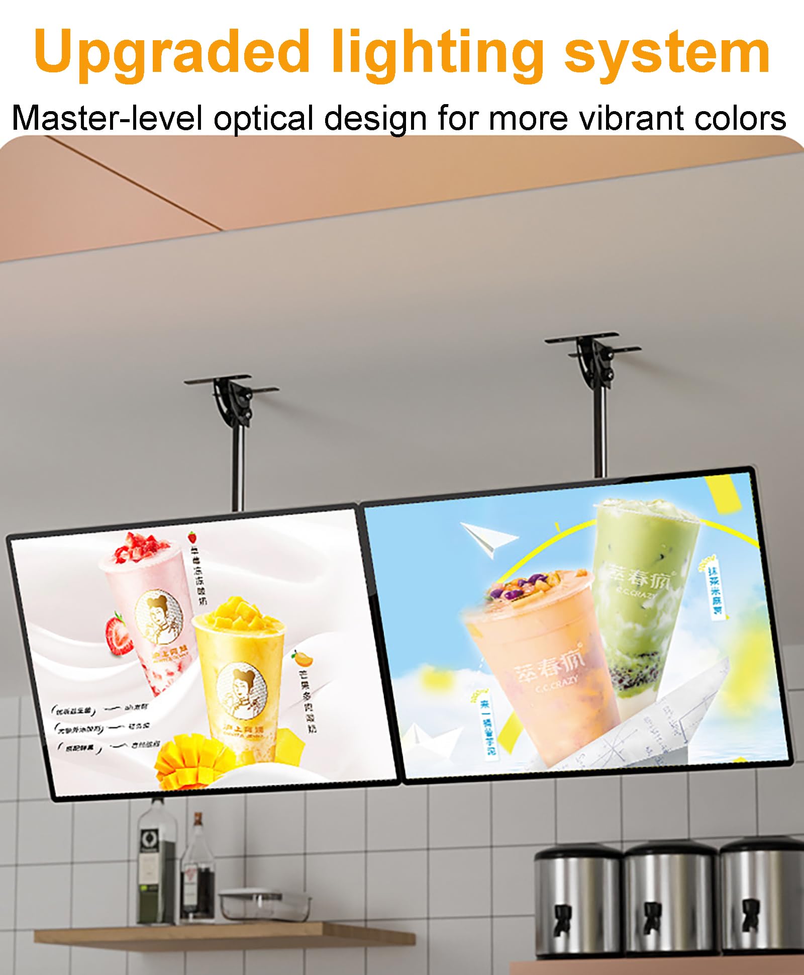 Pannello Luminoso per Poster di Ristoranti, Display LED Ultrasottile Sospeso, Pannello Pubblicitario Retroilluminato, Display Retroilluminato a Risparmio Energetico 1PC 43.5 * 60cm