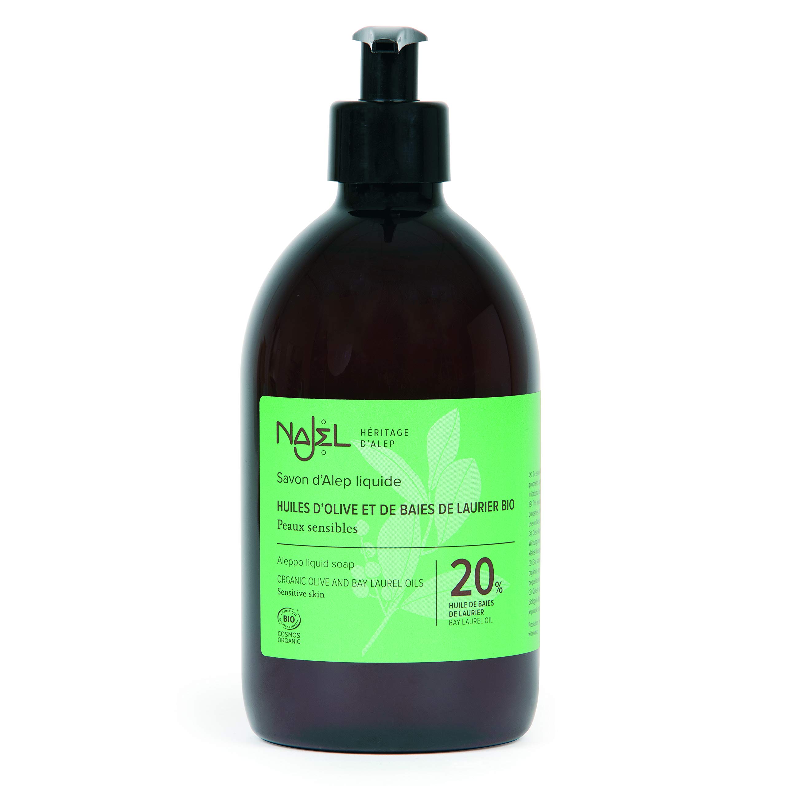 Najel Organic Skincare - Aleppo Liquid Soap Organic Olive & BLO 20% 500 g