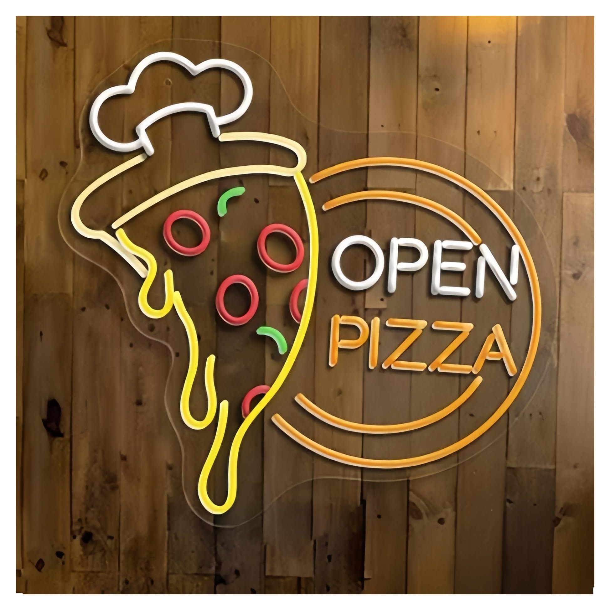 Sign Lamp Personalized Open Pizza Neon Sign Light for Restaurant, Pizza Shop, and Fast Food Store Wall Decor(70CM)