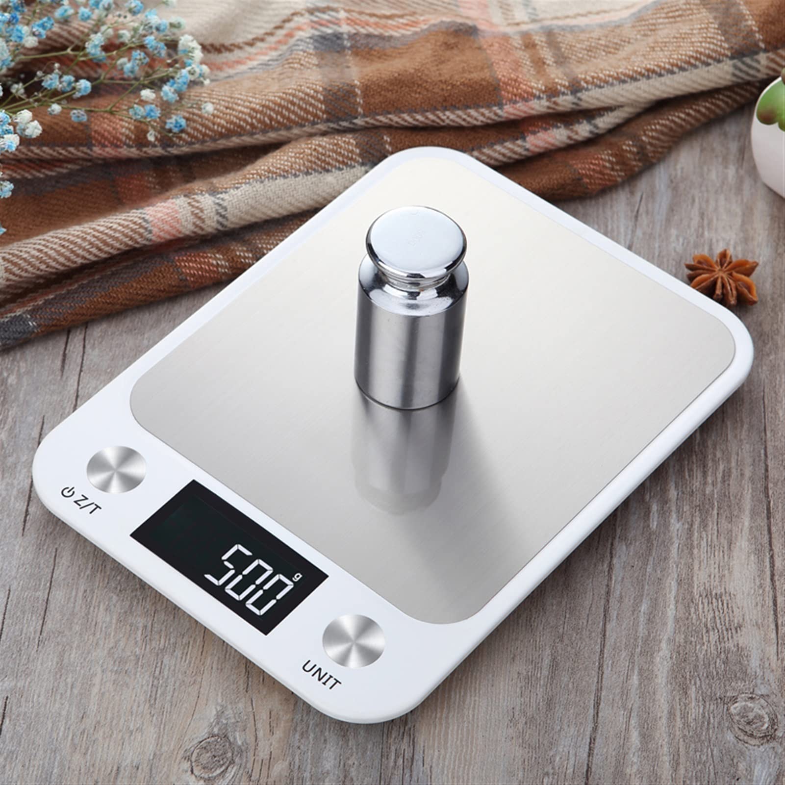 Báscula de Cocina Digital Multifuncional de 10 kg/1 g, balanza de Acero Inoxidable, Pantalla LCD, balanza de Cocina, Accesorio de Cocina