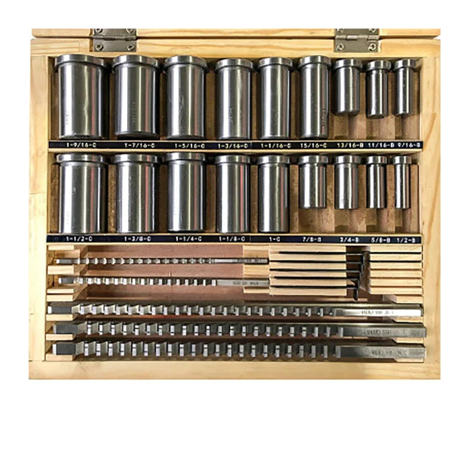 Juego de 30 brocas for chaveteros, 5 brocas de 1/2" a 1-1/2" (tamaño en pulgadas), 18 bujes y 7 arandelas de ajuste for máquina CNC. Resistencia al calor