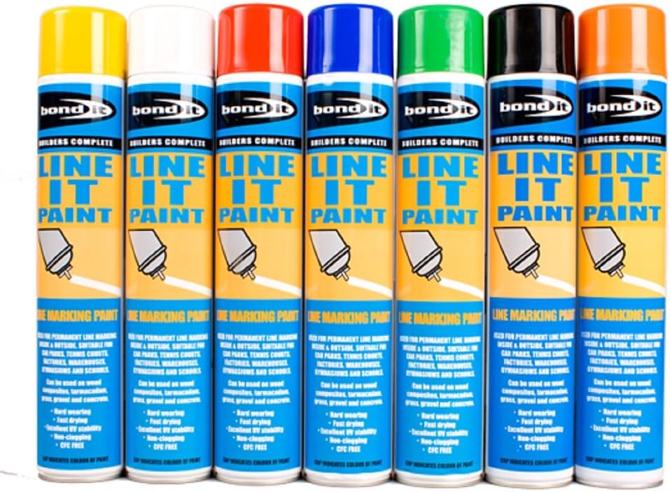 Line Marking Marker Paint Aerosol Spray Car Park Road Field Warehouse 750ml Can (BLACK)