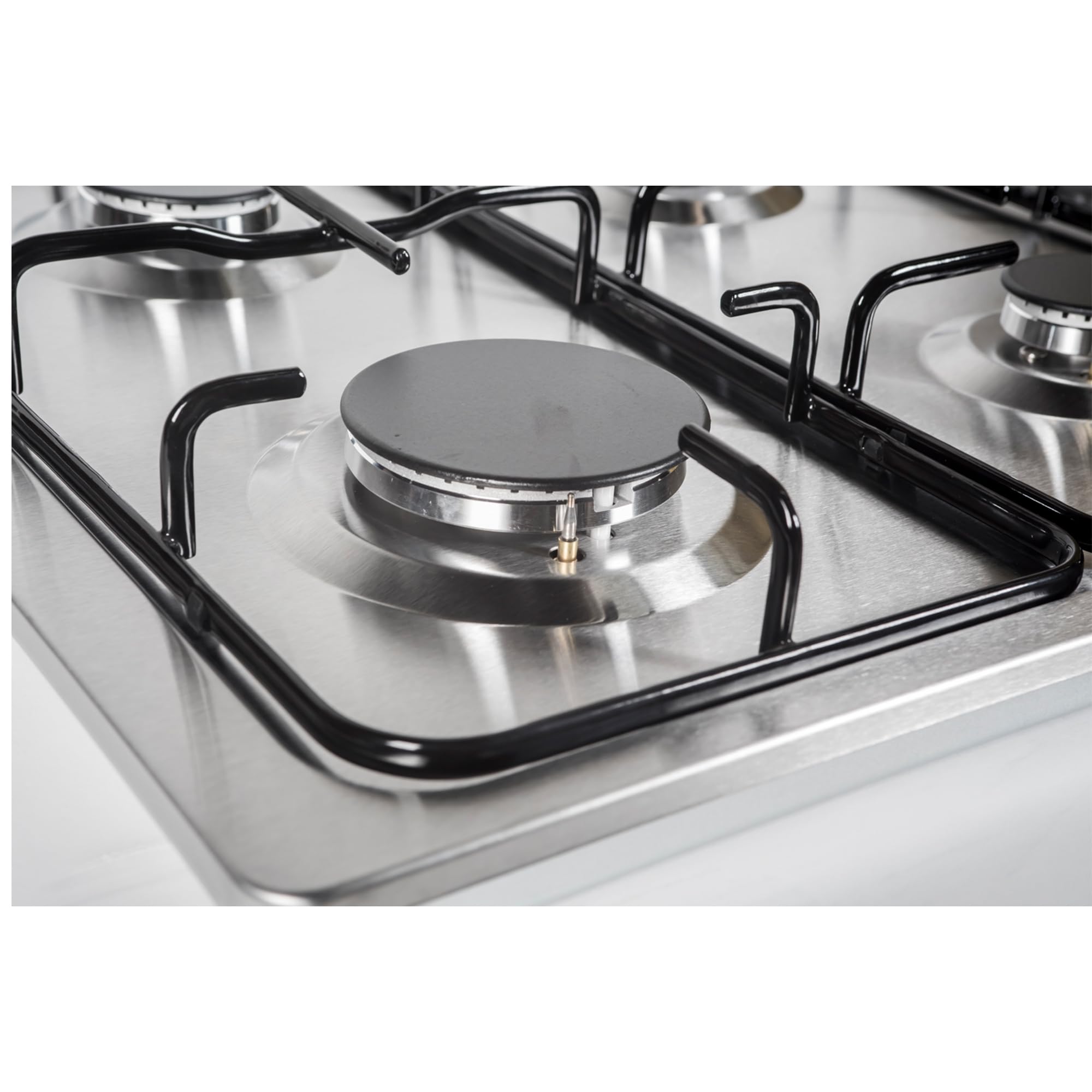 Sauber - Placa de Gas Natural SEGN02-4 Fuegos - 2 Rejillas - Adaptable a Gas Butano - Sistema de Seguridad en Llama - Autoencedido - Ancho: 59 cm - Mandos Independientes - ENTREGA EN DOMICILIO