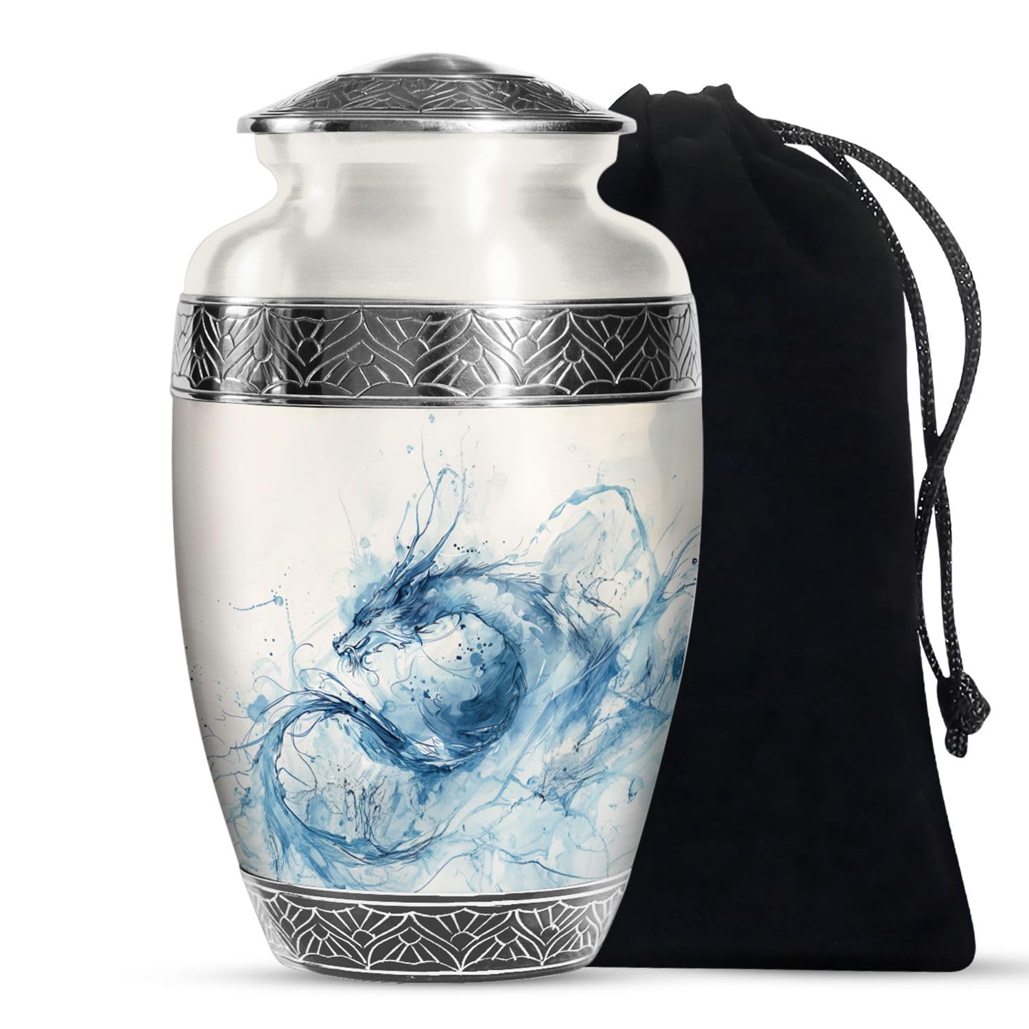 Dragon Urns, Memorial urn, Dusk Butterfly Garden urns for Ashes, Funeral urns for Ashes, Decorative urns for Dad, Large urns for Human Ashes Adult (Size -10 Inch), urn for Ashes for Women
