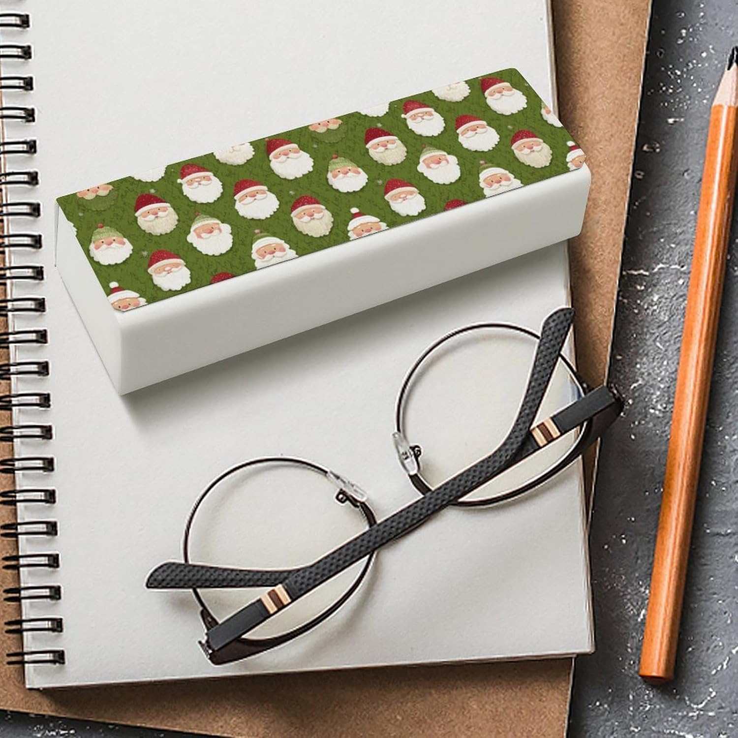 Christmas Santa Eyeglasses Case with Cleaning Cloth image 4
