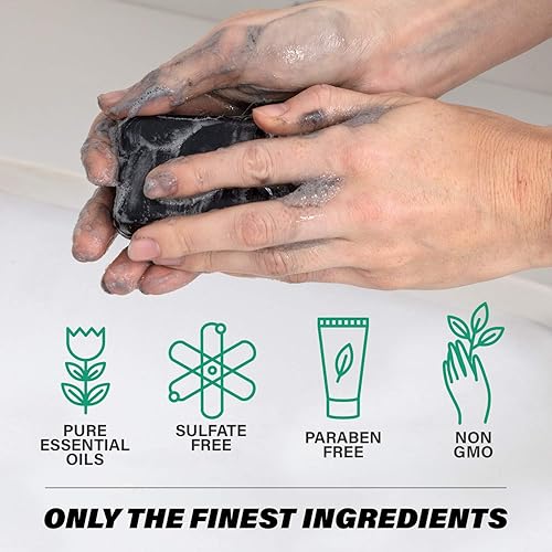 Miniatura 8 de Southern Natural Barra de jabón de leche de cabra de lodo y carbón del Mar Muerto, jabón facial y corporal para pieles sensibles con aceite esencial