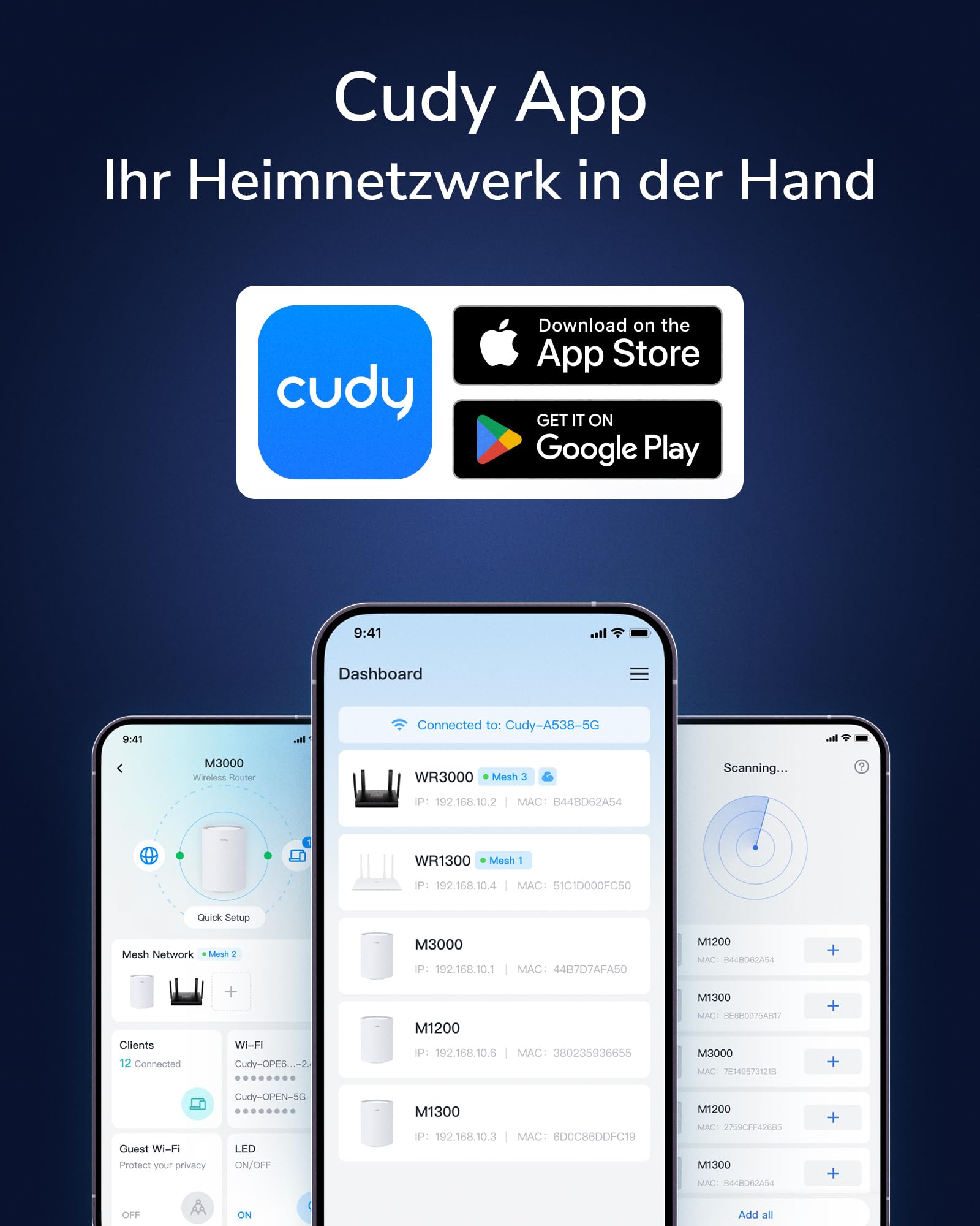 Cudy AX3000 WiFi 6 Router mit 2,5G WAN-Port und PoE-Stromversorgung, Dualband WLAN Router mit USB-Port, VPN Router mit WireGuard, MU-MIMO, Cudy Mesh kompatibel, App-Steuerung, WR3000P