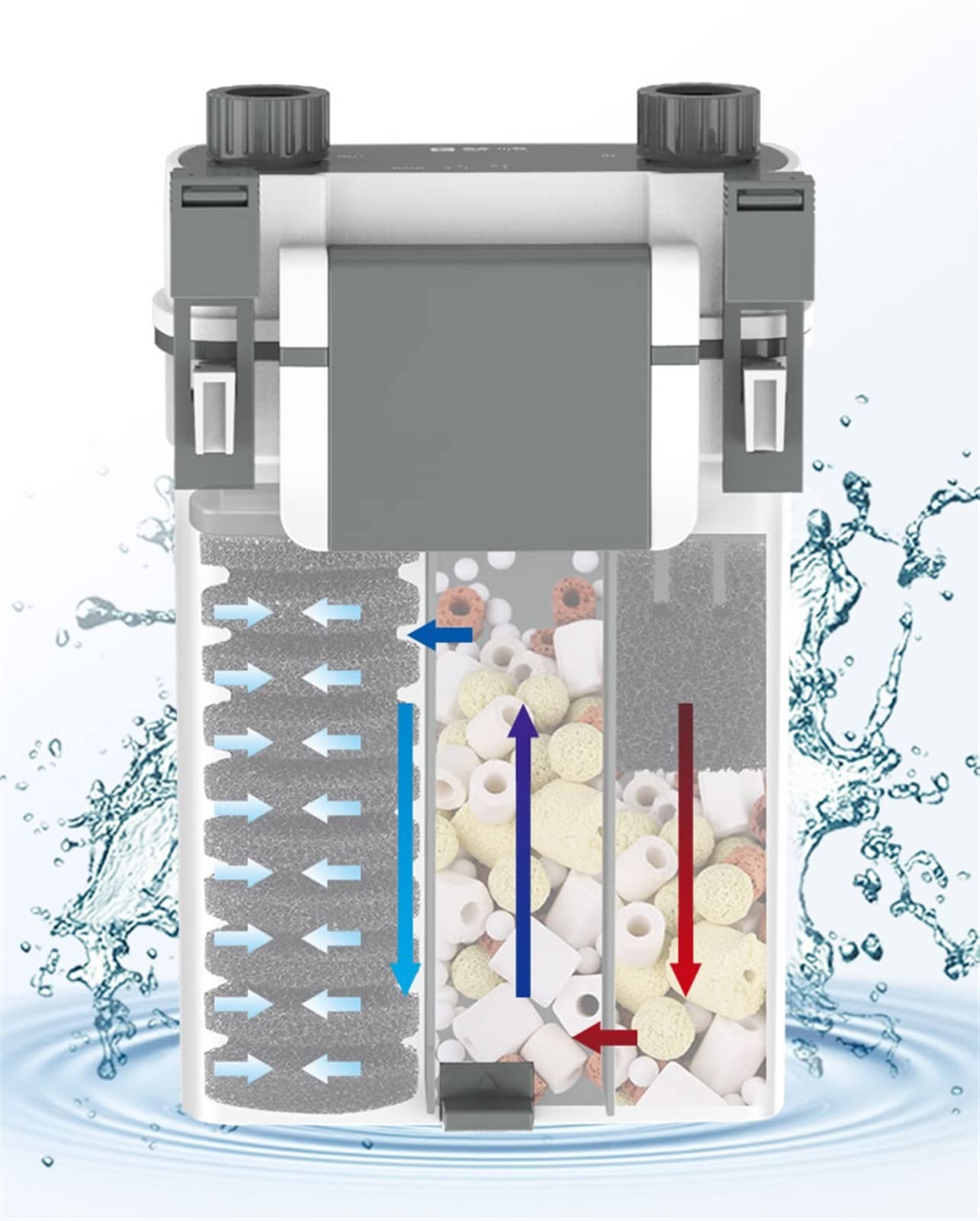 Außenfilter für Aquarium, Hangfilter, Fischfilter, Wandfilter für Aquarien, Fischschiene, außen, kleiner Schalldämpfer, zum Aufhängen am Filter (Größe: X03)