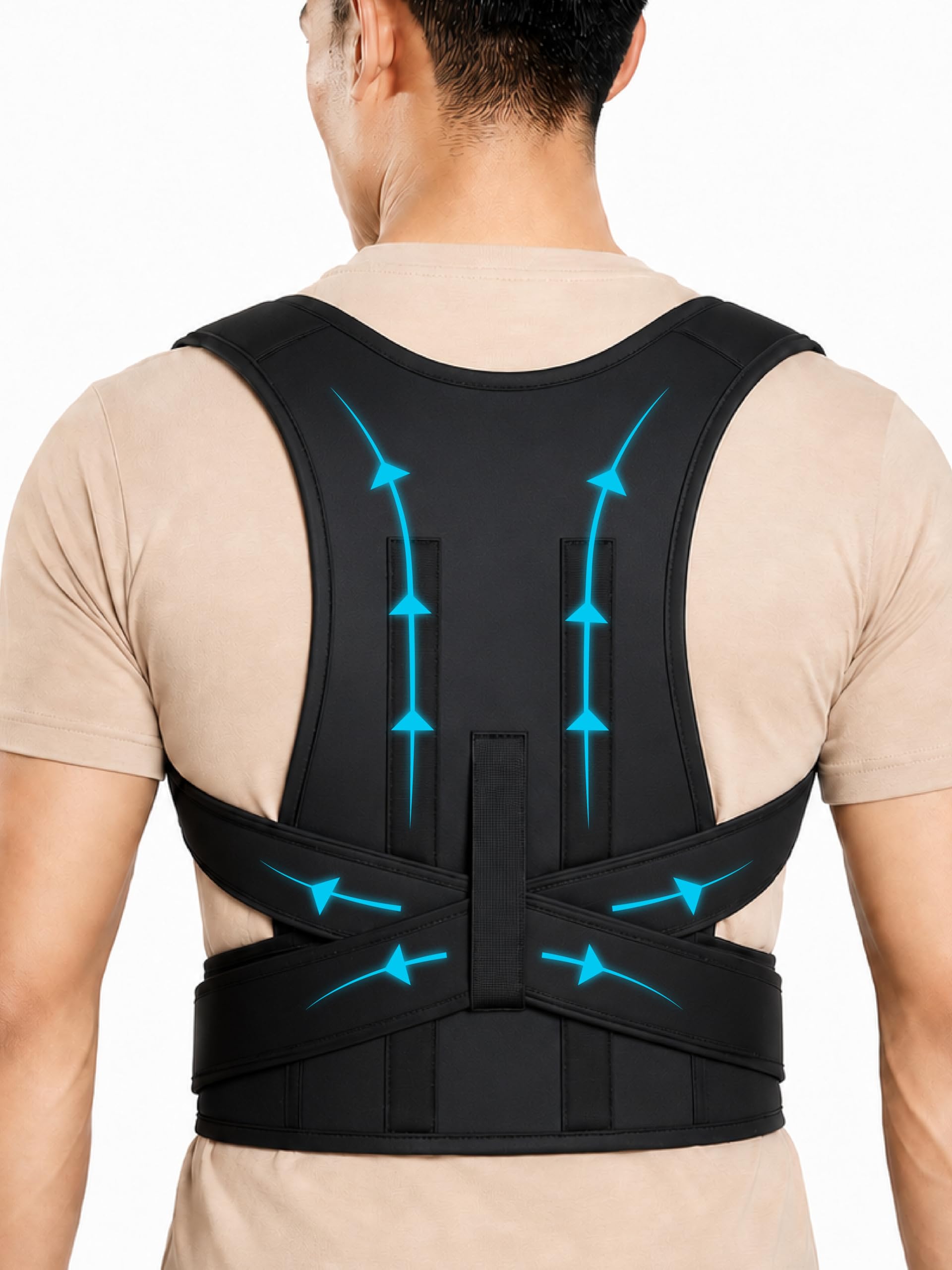 ComfyHug Posture Corrector Belt for Men & Women – Universal Size Adjustable Back Posture Support Brace for Spine Alignment, Shoulder & Upper Back Pain Relief, Breathable Back Support Belt-image-41