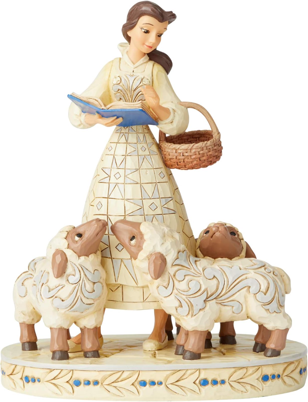 Disney Traditions by Jim Shore Belle White Woodland Figurine, Cream, Brown, Blue, 8.3 Inch