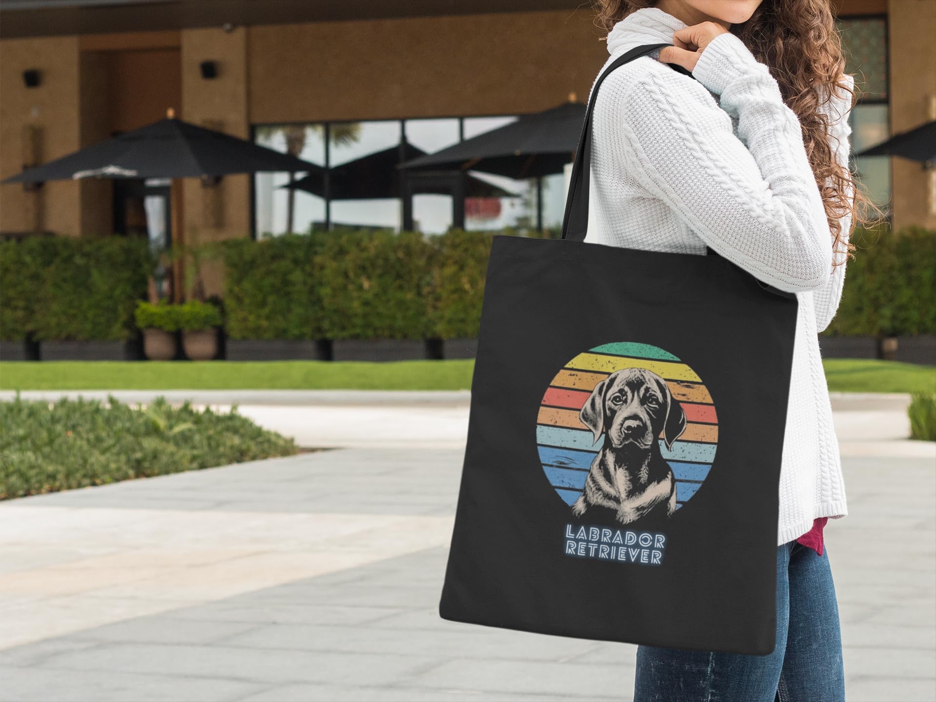 rainUP Tote bag with Pet Dog Design: Pet Bag with unique style in 100% Organic Cotton. Training bag, Labrador Retriever - Image 2
