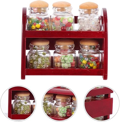 Miniatura 3 de LUOZZY Frasco de comida en miniatura para casa de muñecas Botella de vidrio 1:12 Mini tarro de caramelo Mini decoración de casa de muñecas en