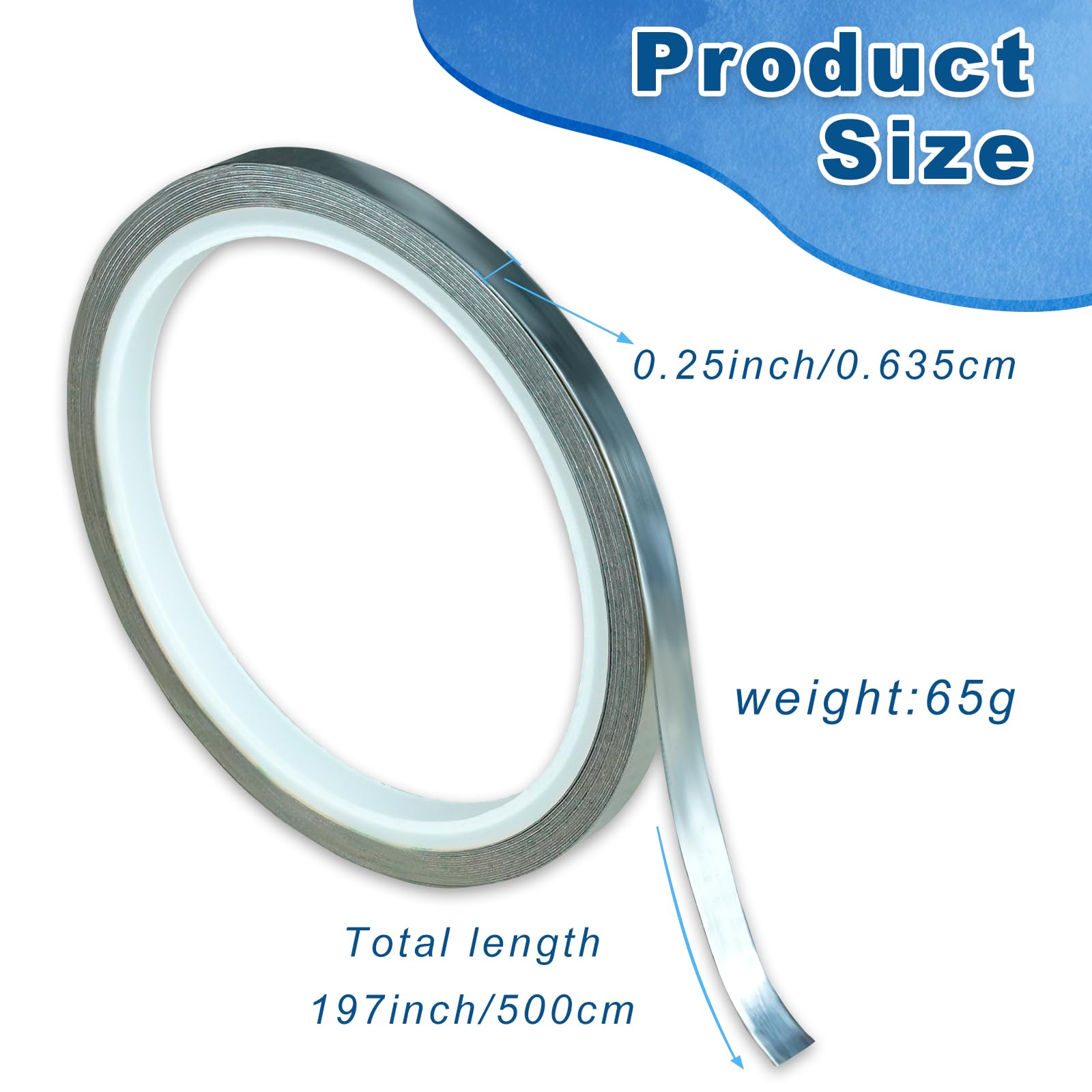 Bleiband mit Klebepaddel, Gewichtsklebeband, Bleistreifen für Tennisschläger, Pickleball-Paddel, Golf, 1/4 × 197 Zoll