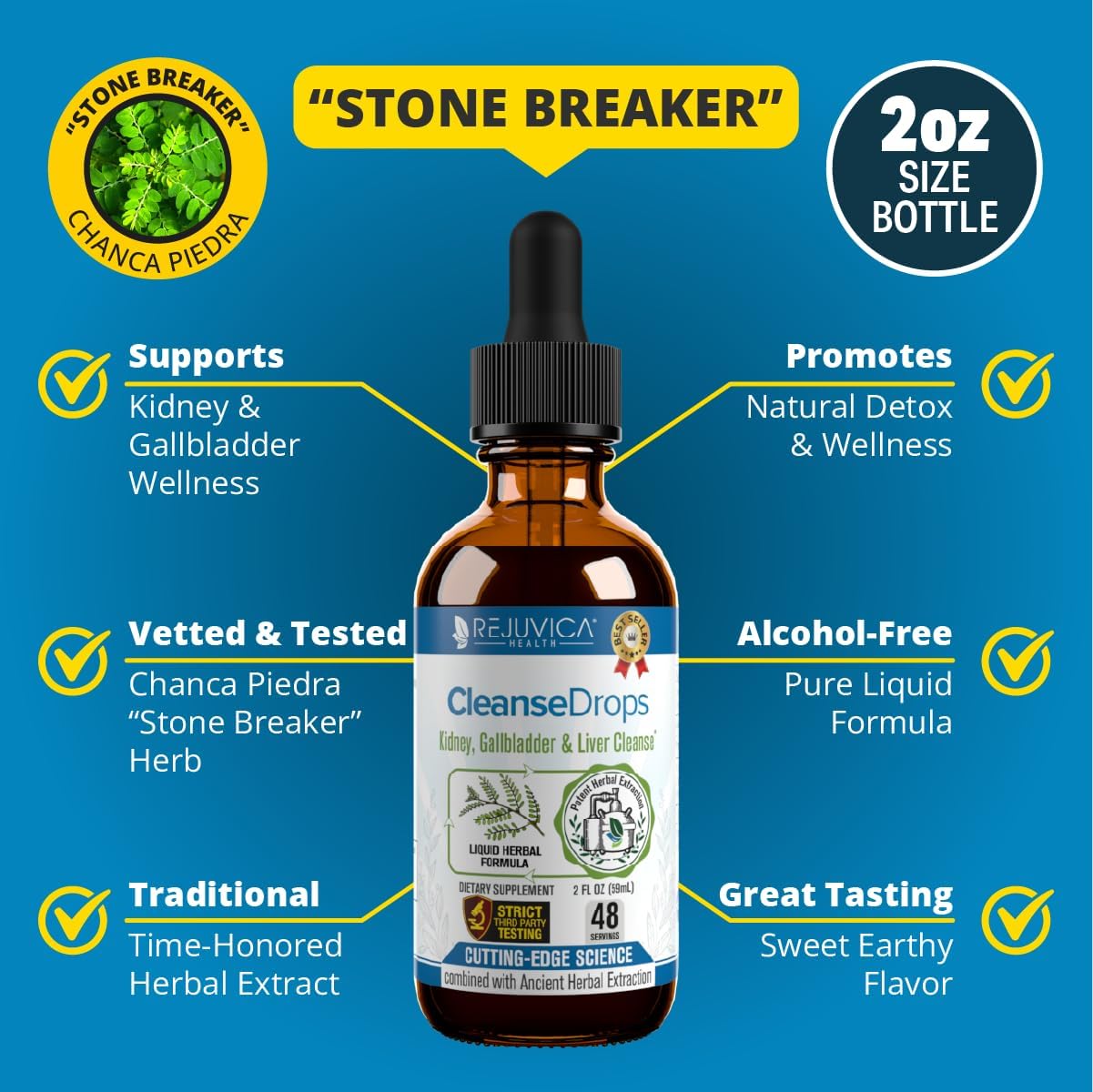 Cleanse Drops - Advanced Kidney & Gallbladder Cleanse Support Supplement - Liquid Delivery for Better Absorption - Chanca Piedra Used in Amazonian Rainforest - Image 2