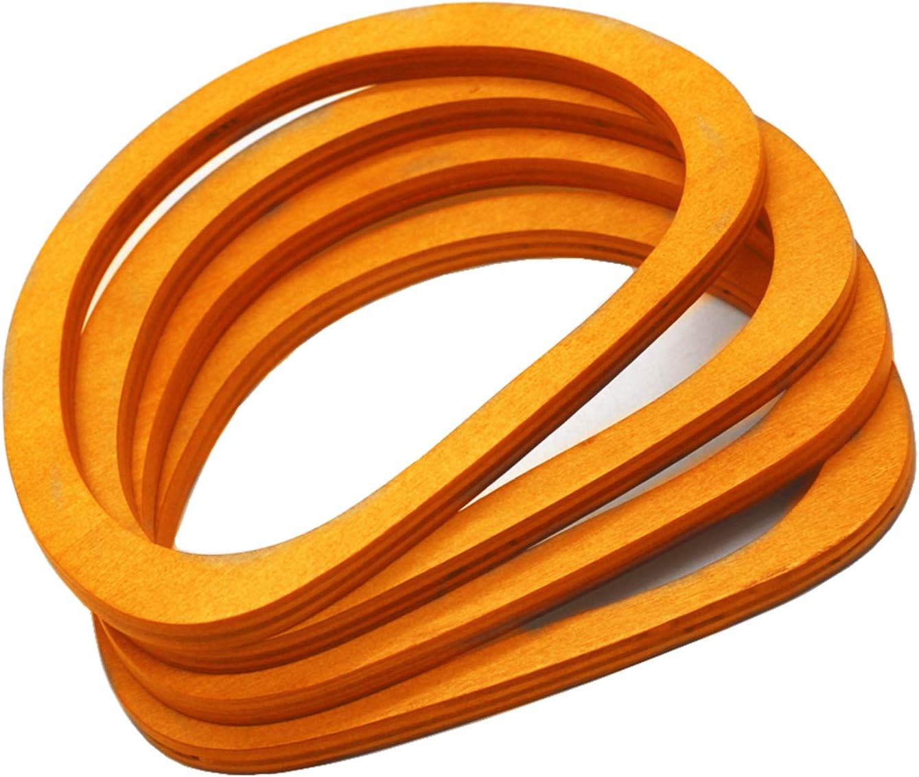 Model WorkerModel Worker 4PCS Wooden Oval Shaped Handles Replacement for Handmade Bag Handbags Purse Handles (Light Brown)