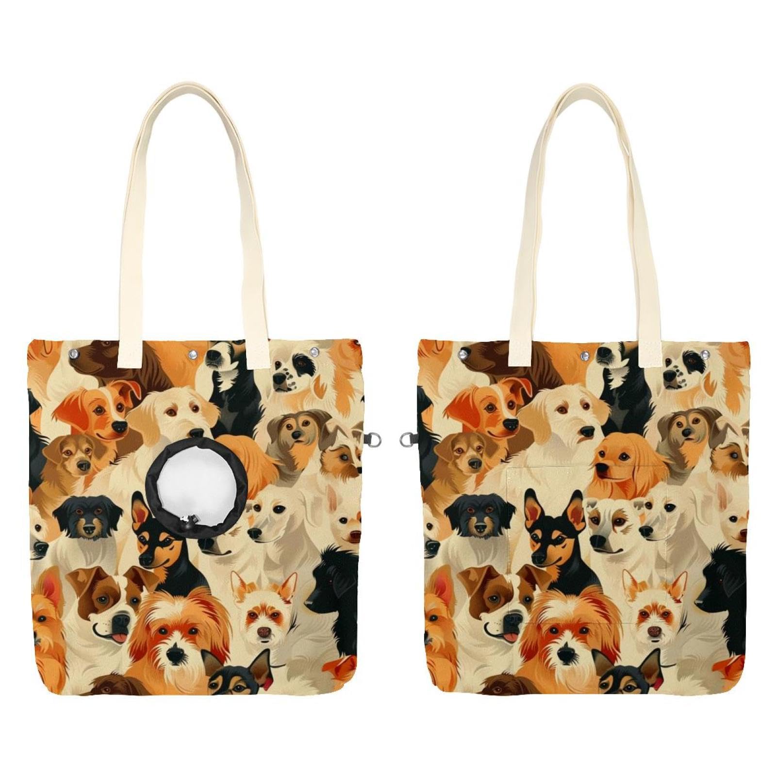 Sac à bandoulière en toile pour chiens et chats - Cabas portable pour petit animal de compagnie