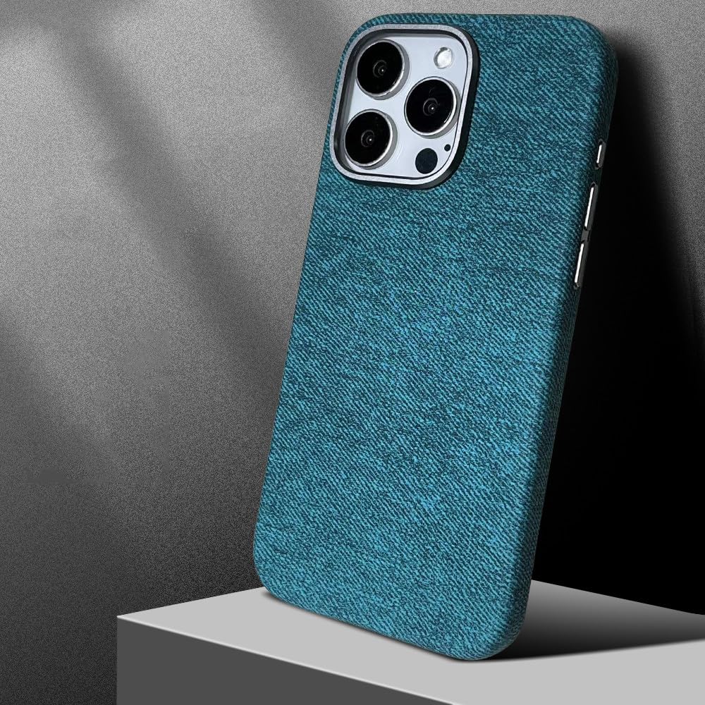Étui magnétique iPhone 13 anti-rayures protégeant l'objectif en métal bleu