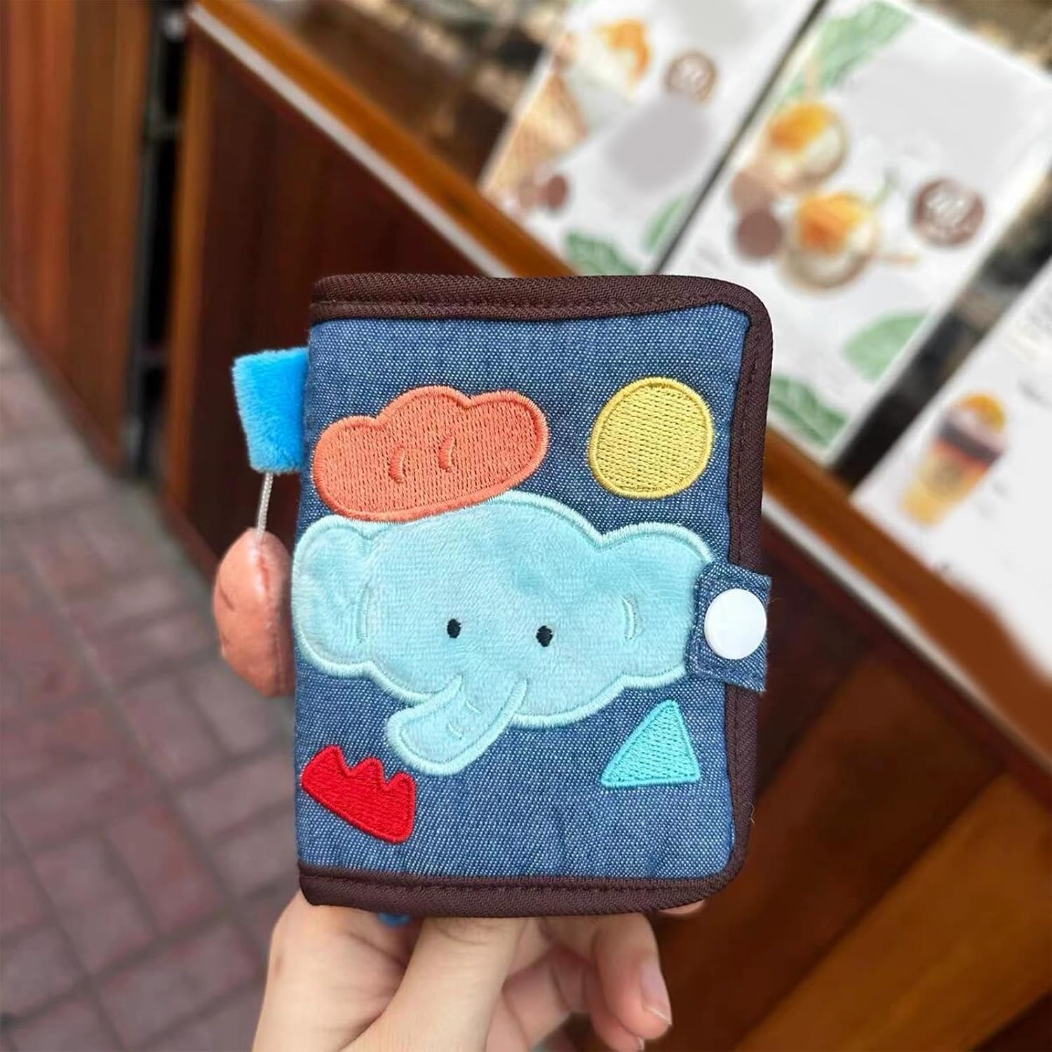 Wallet for Girl Canvas Coin Bag Fashion Wallet Short Purse Lovely Coin Cartoon Elephant Change Canvas Change