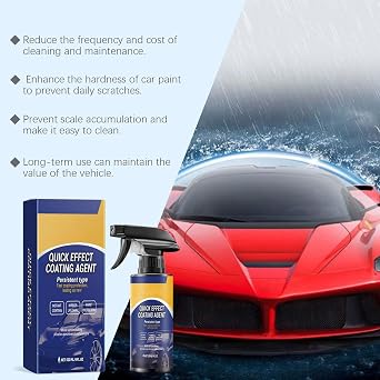 2PC Car Quick Coating Spray, High Protect Acting Car Coating Agent,Fast Coating Spray, Deep Shine, Water-Repellent Sealing Glaze Repairs Scratches and Wear Quickly 240ml