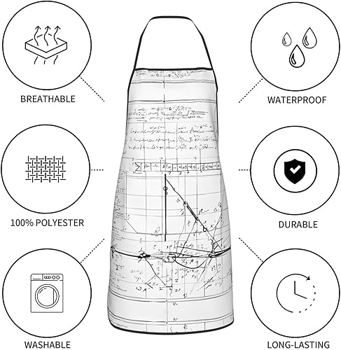 Miniatura 8 de Math Geometry Geek Calculus Apron,Printed Apron, Chef Pron,Home Cooking Apron